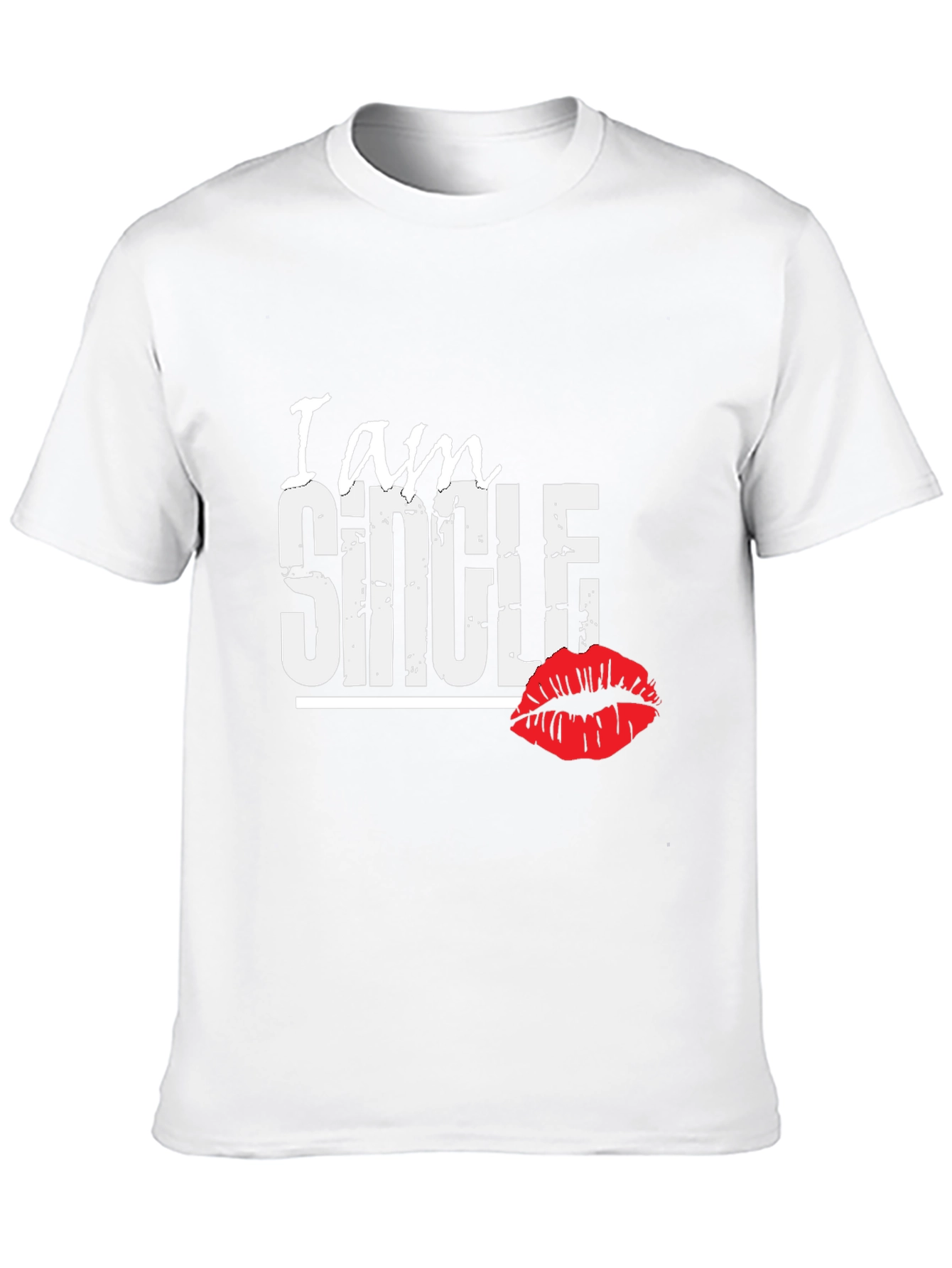 I am Single T-Shirt with Lip Print