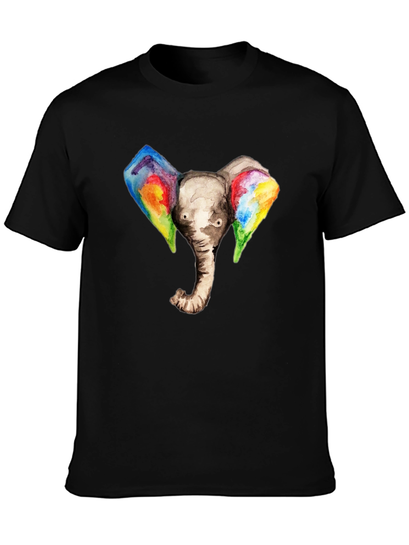 Elephant Rainbow Ears Graphic T-Shirt