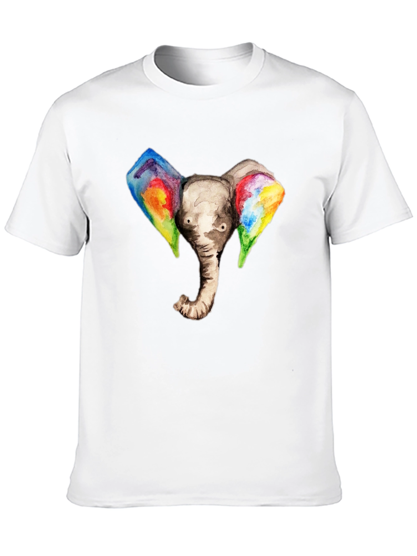 Elephant Rainbow Ears Graphic T-Shirt