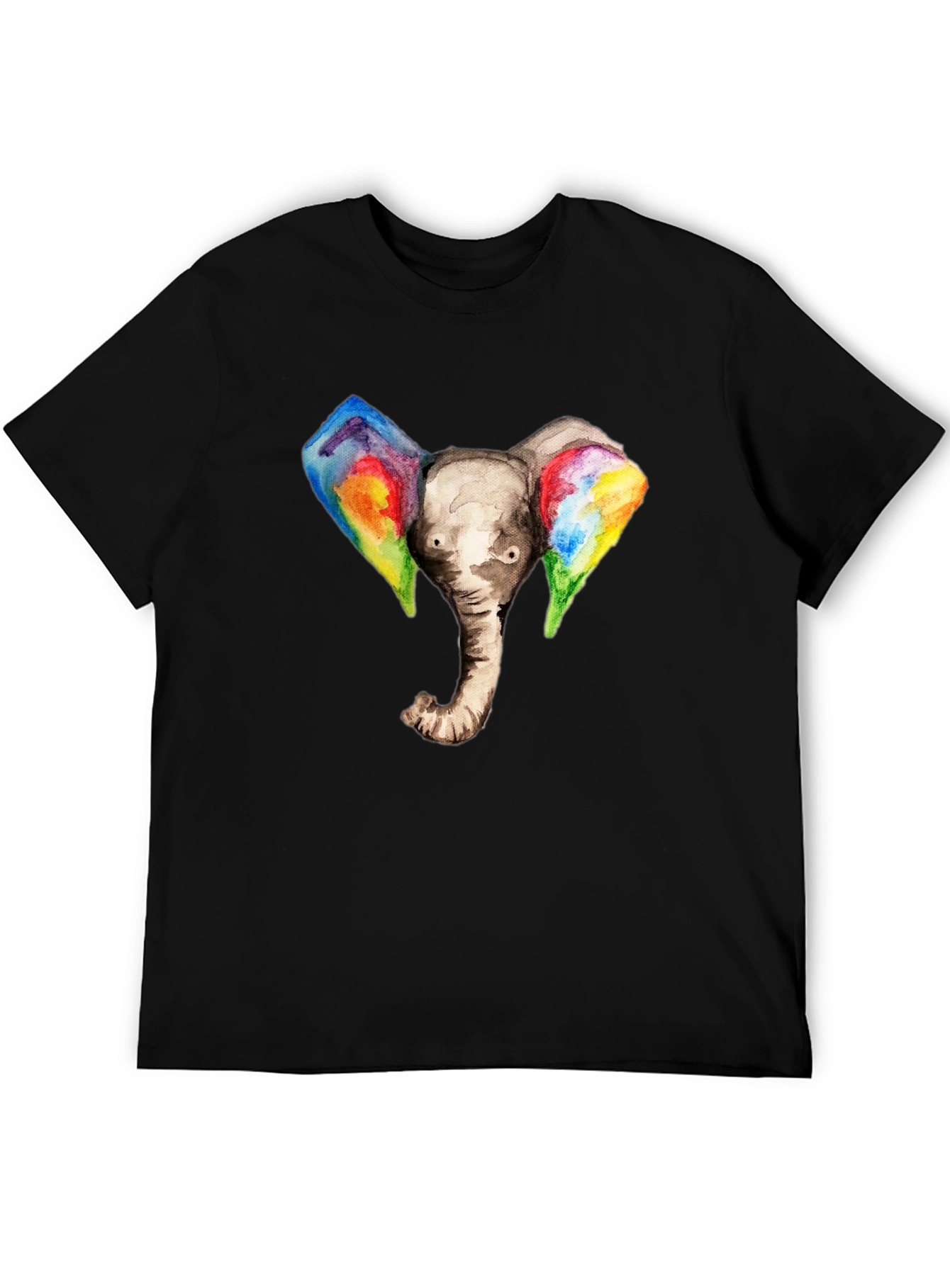 Elephant Rainbow Ears Graphic T-Shirt