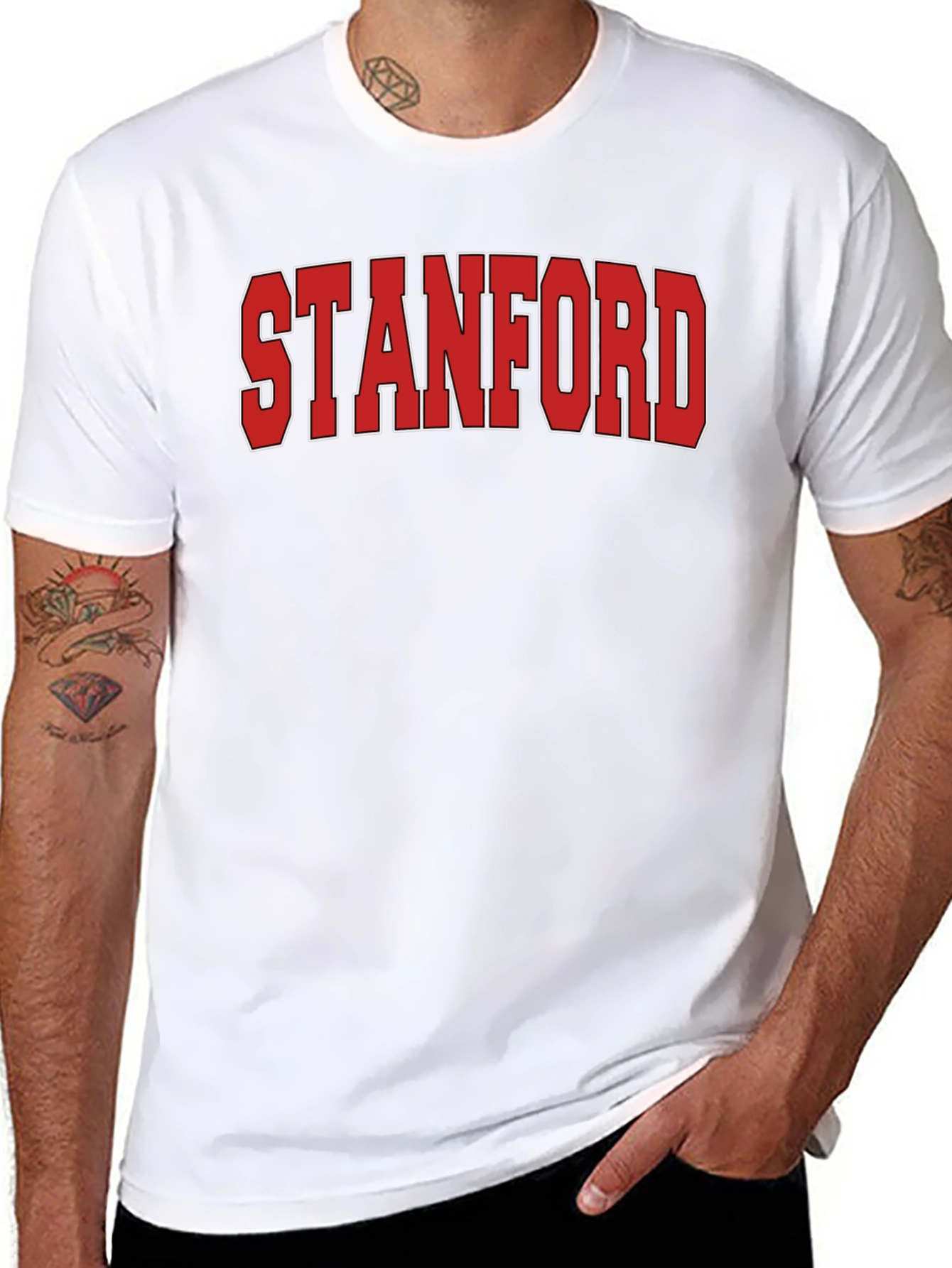 Stanford Graphic Print Black T-Shirt
