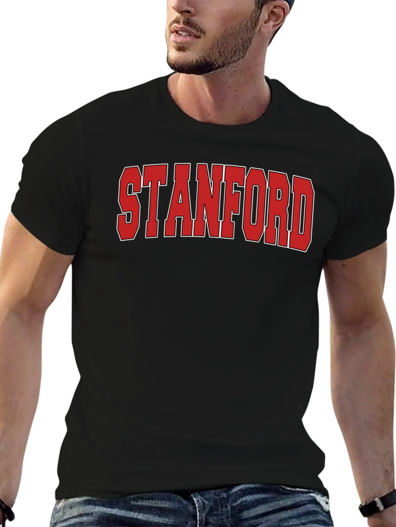 Stanford Graphic Print Black T-Shirt