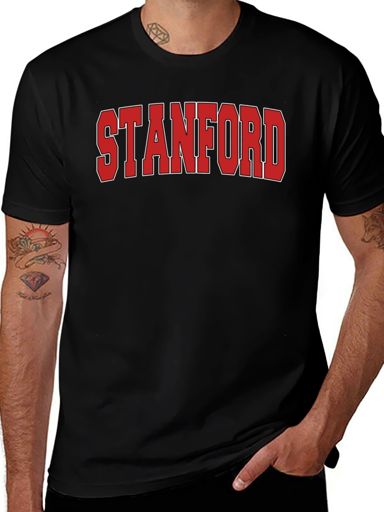 Stanford Graphic Print Black T-Shirt