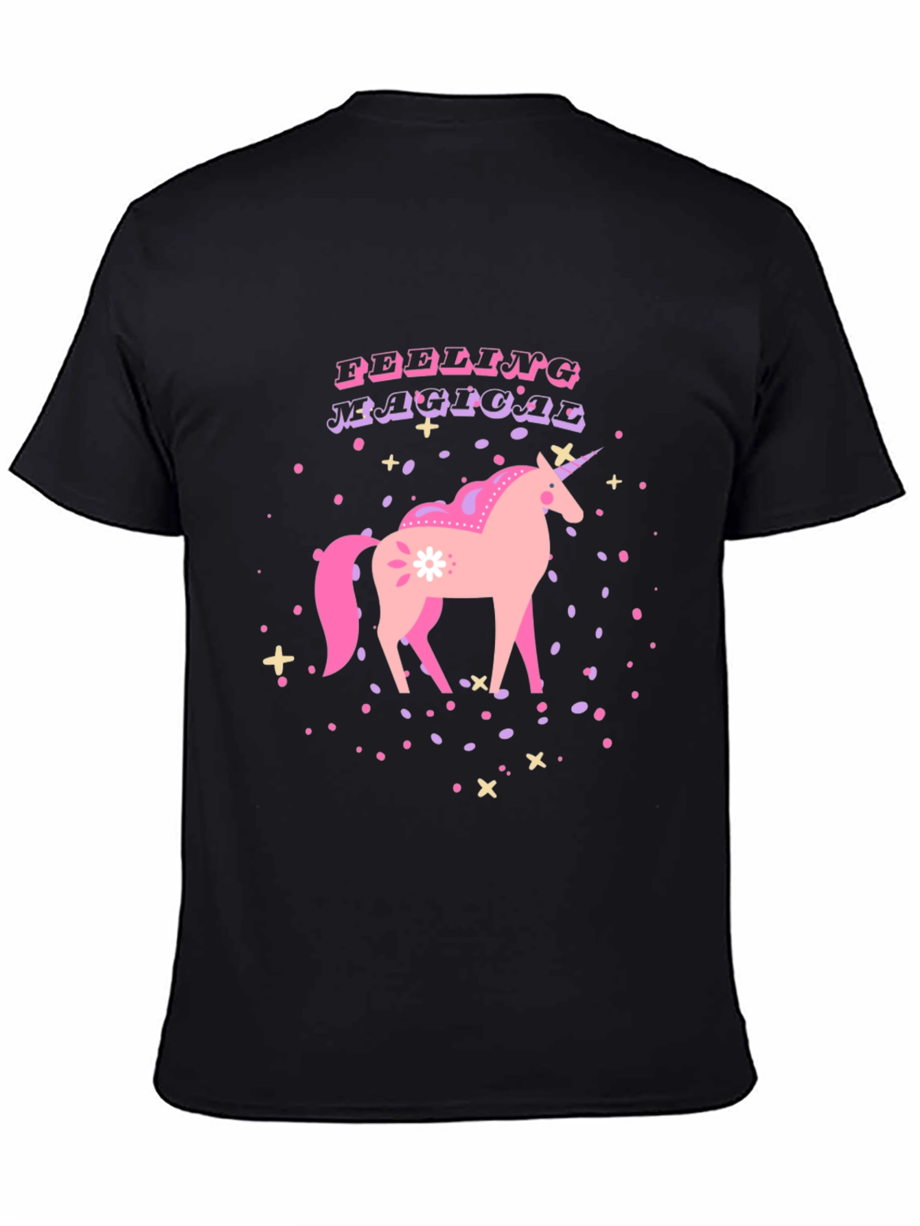 Magical Unicorn Graphic Tee - Black