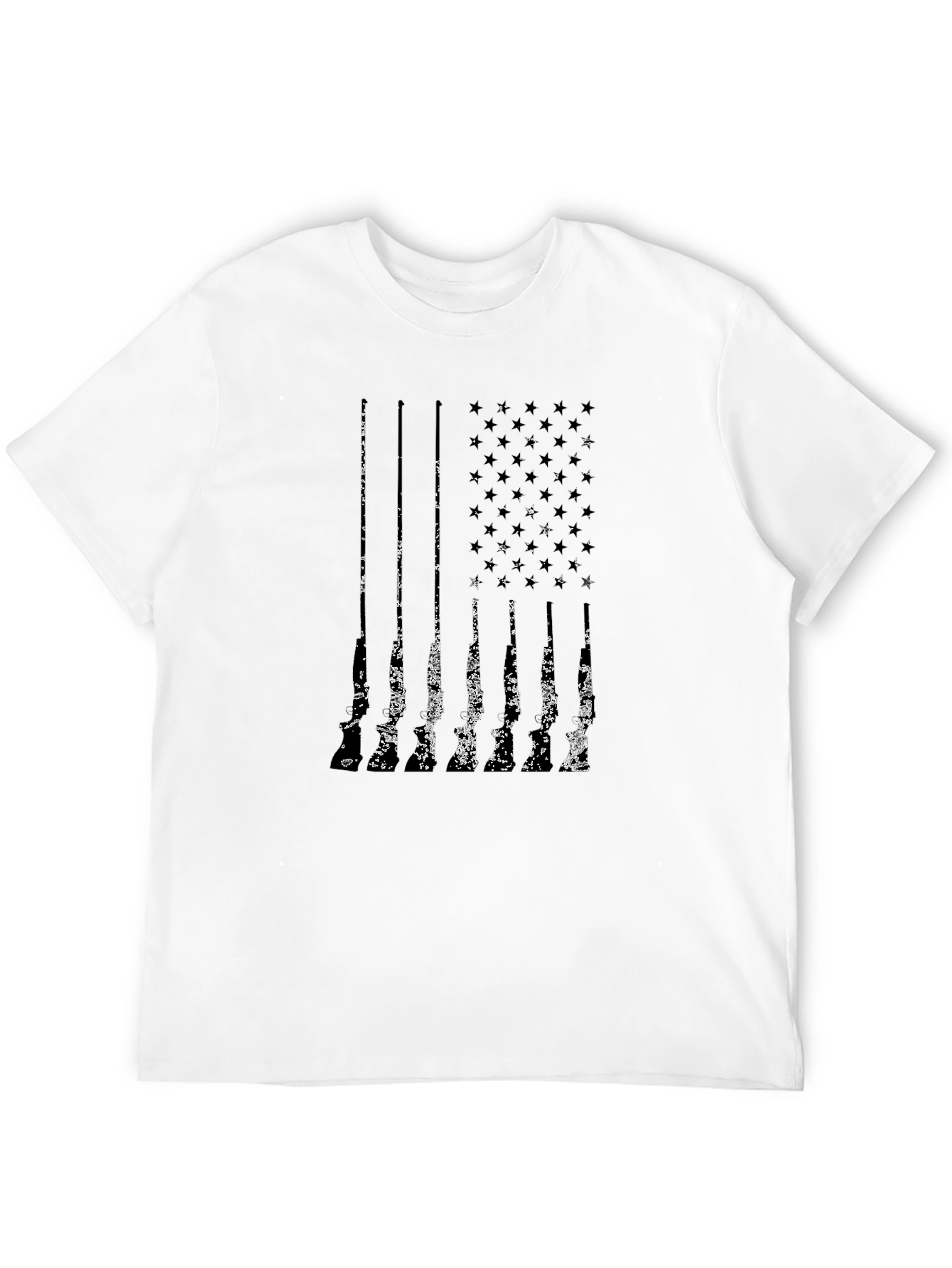 Distressed American Flag Gun T-Shirt