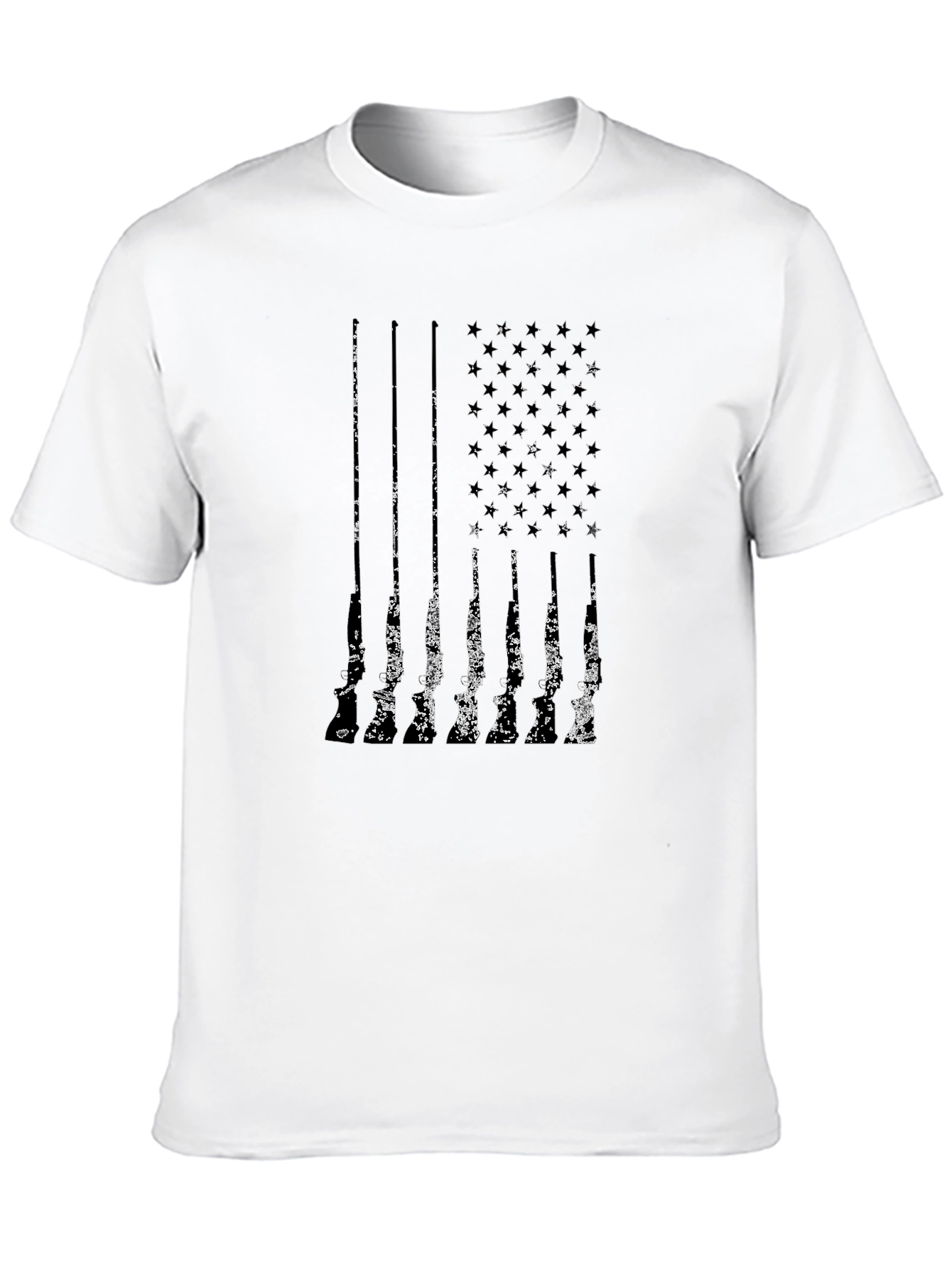 Distressed American Flag Gun T-Shirt