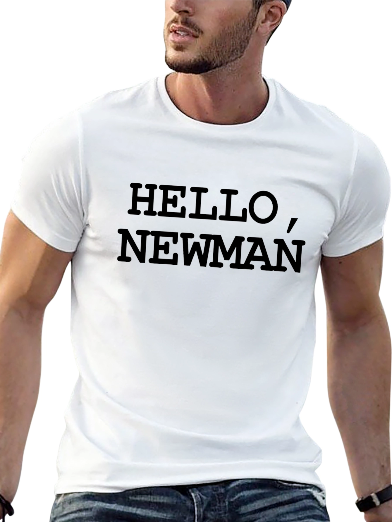 Hello Newman Black Graphic T-Shirt