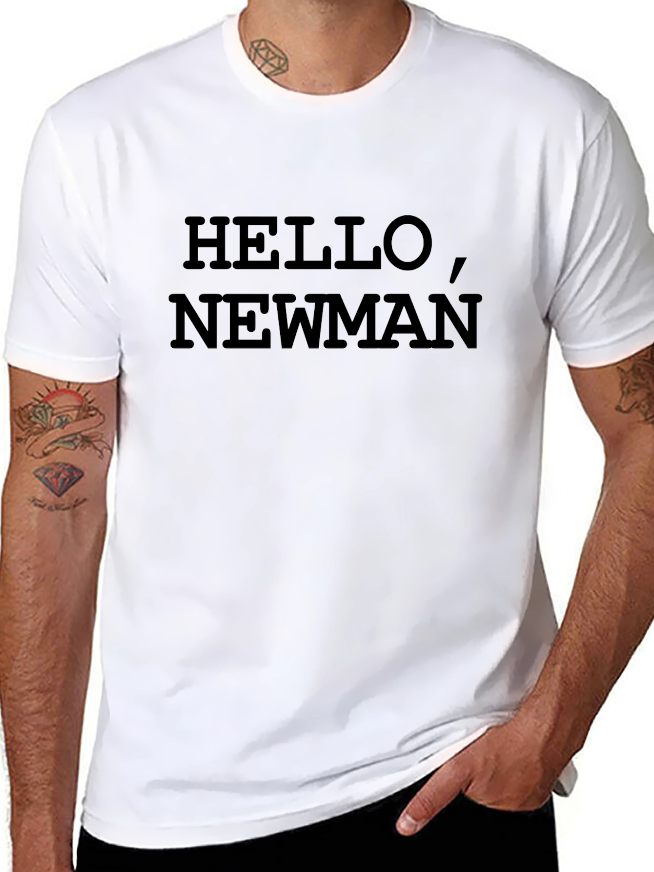 Hello Newman Black Graphic T-Shirt