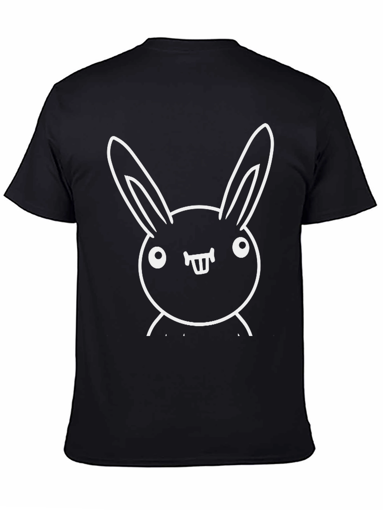 Funny Bunny Graphic Tee - Black Cotton T-Shirt