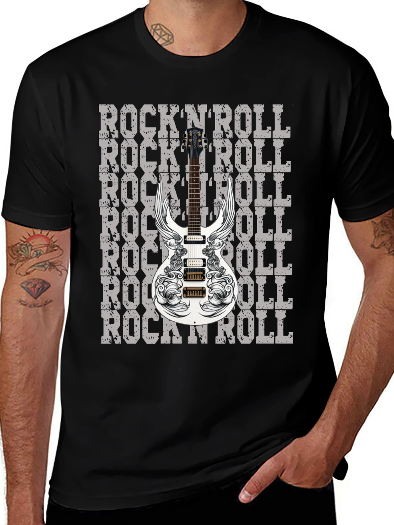 RocknRoll Guitar Graphic T-Shirt