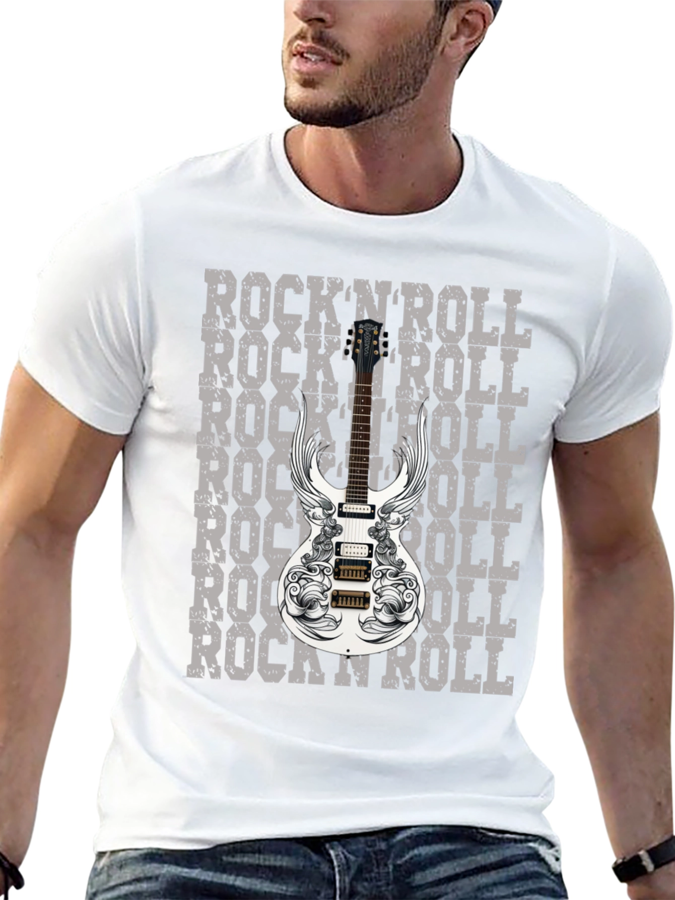 RocknRoll Guitar Graphic T-Shirt