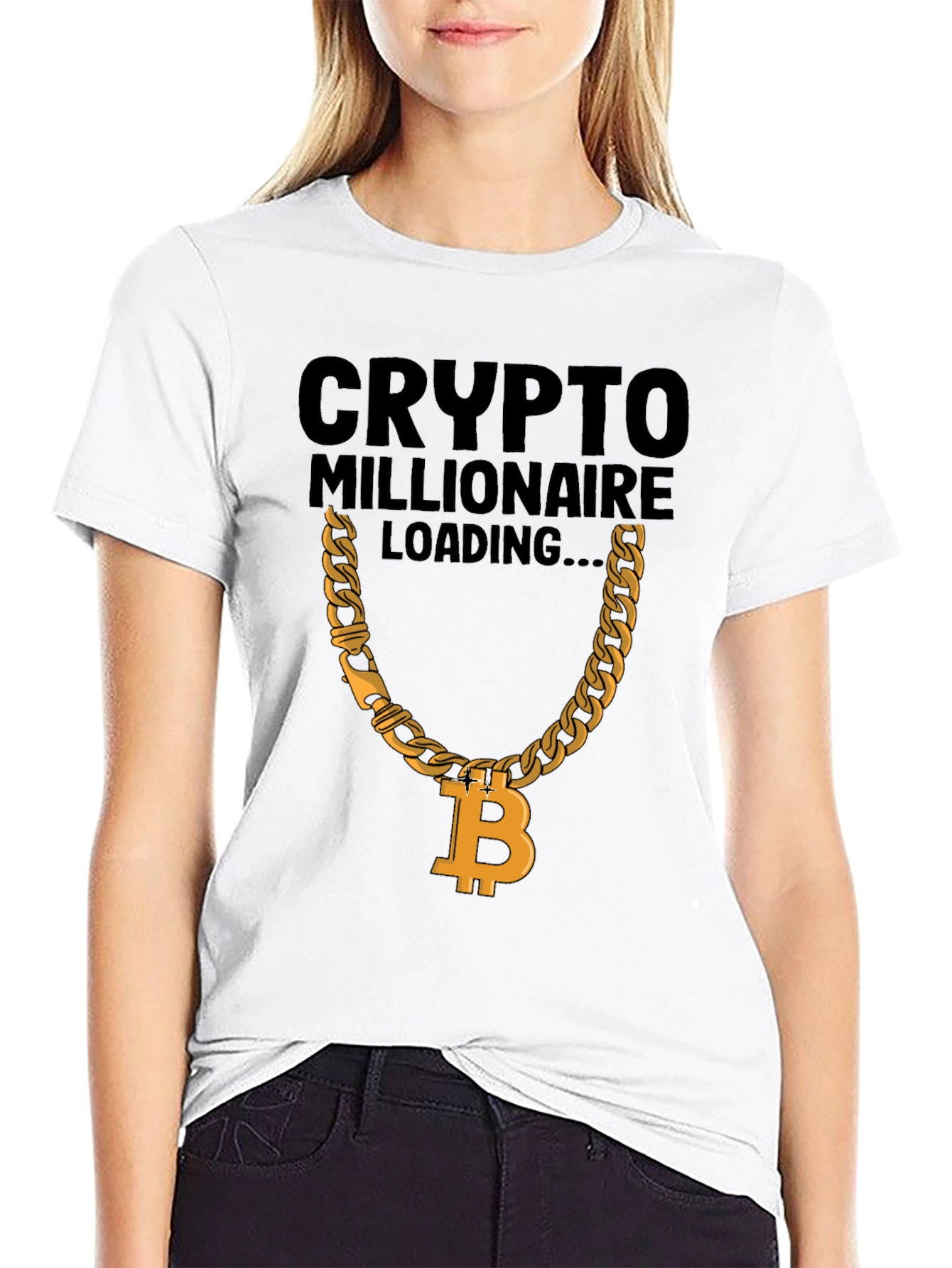 Crypto Millionaire Loading T-Shirt - Bitcoin Chain