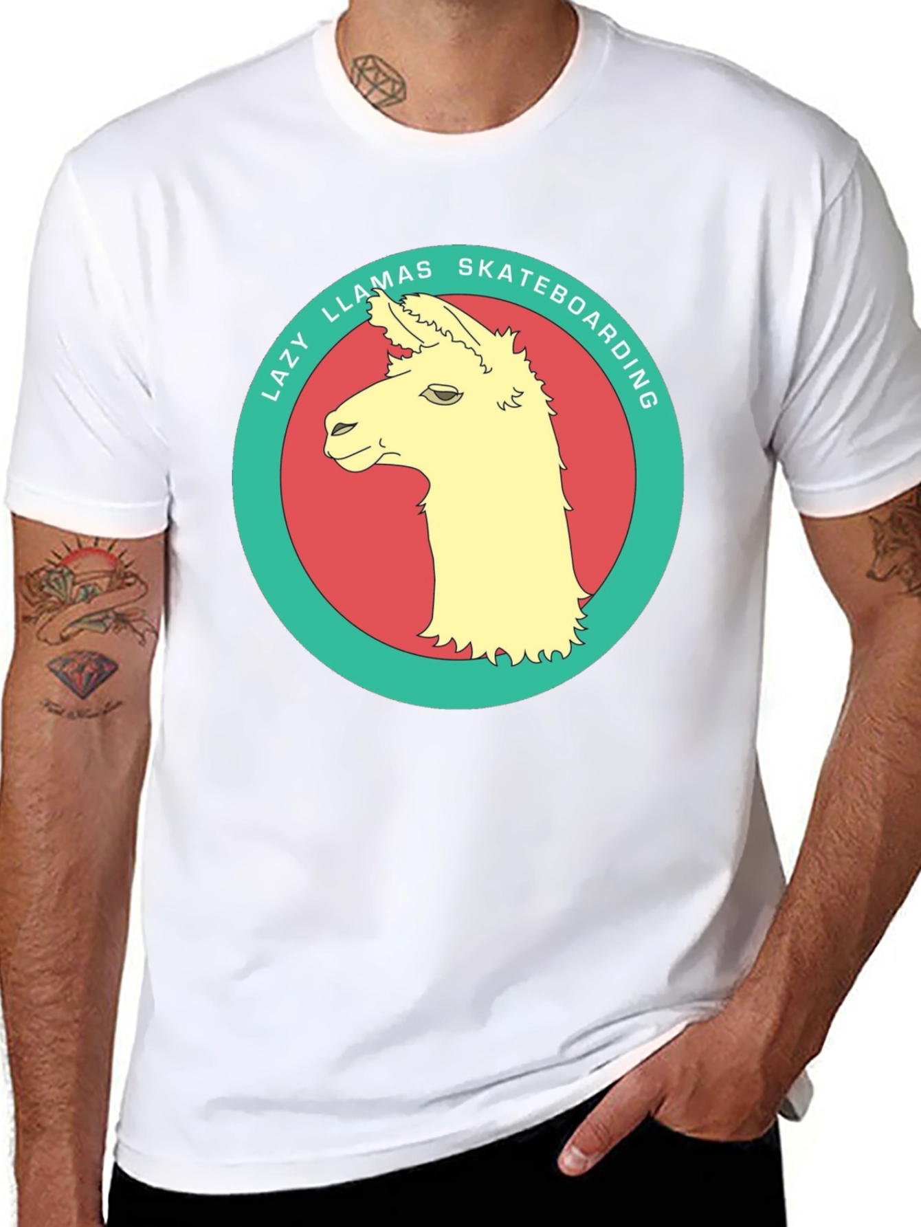 Lazy Llamas Skateboarding Graphic Tee