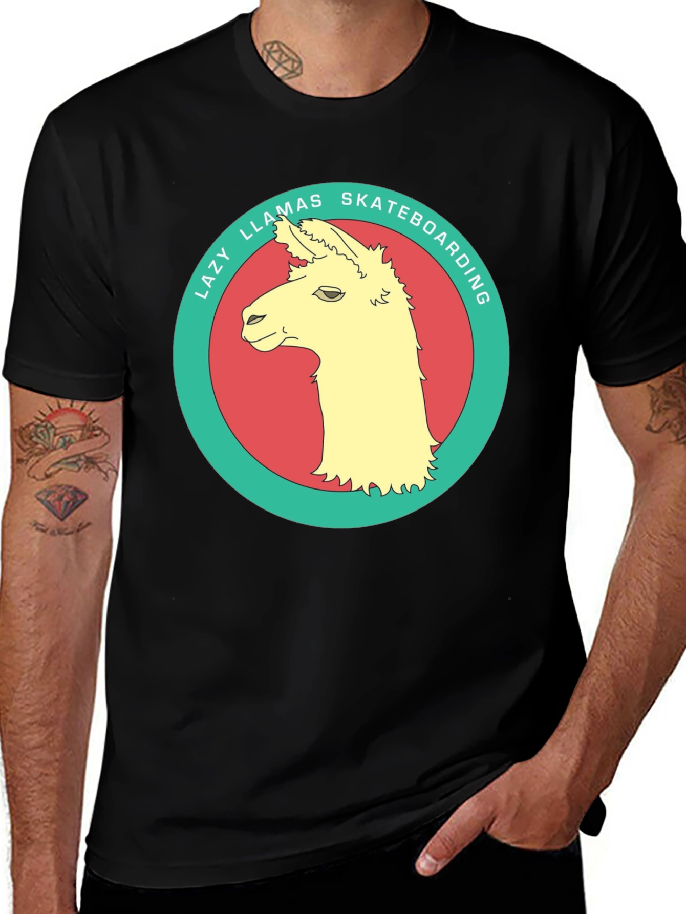 Lazy Llamas Skateboarding Graphic Tee
