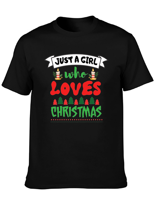 Just A Girl Who Loves Christmas Graphic Tee