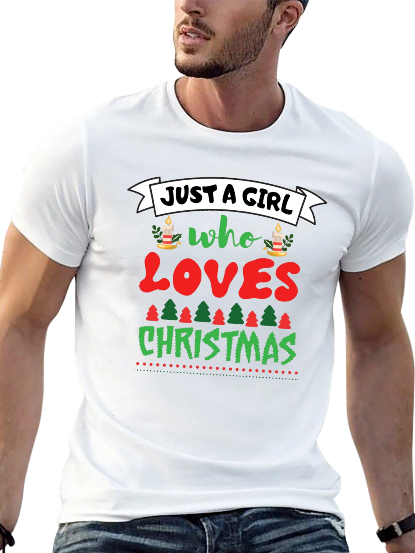 Just A Girl Who Loves Christmas Graphic Tee