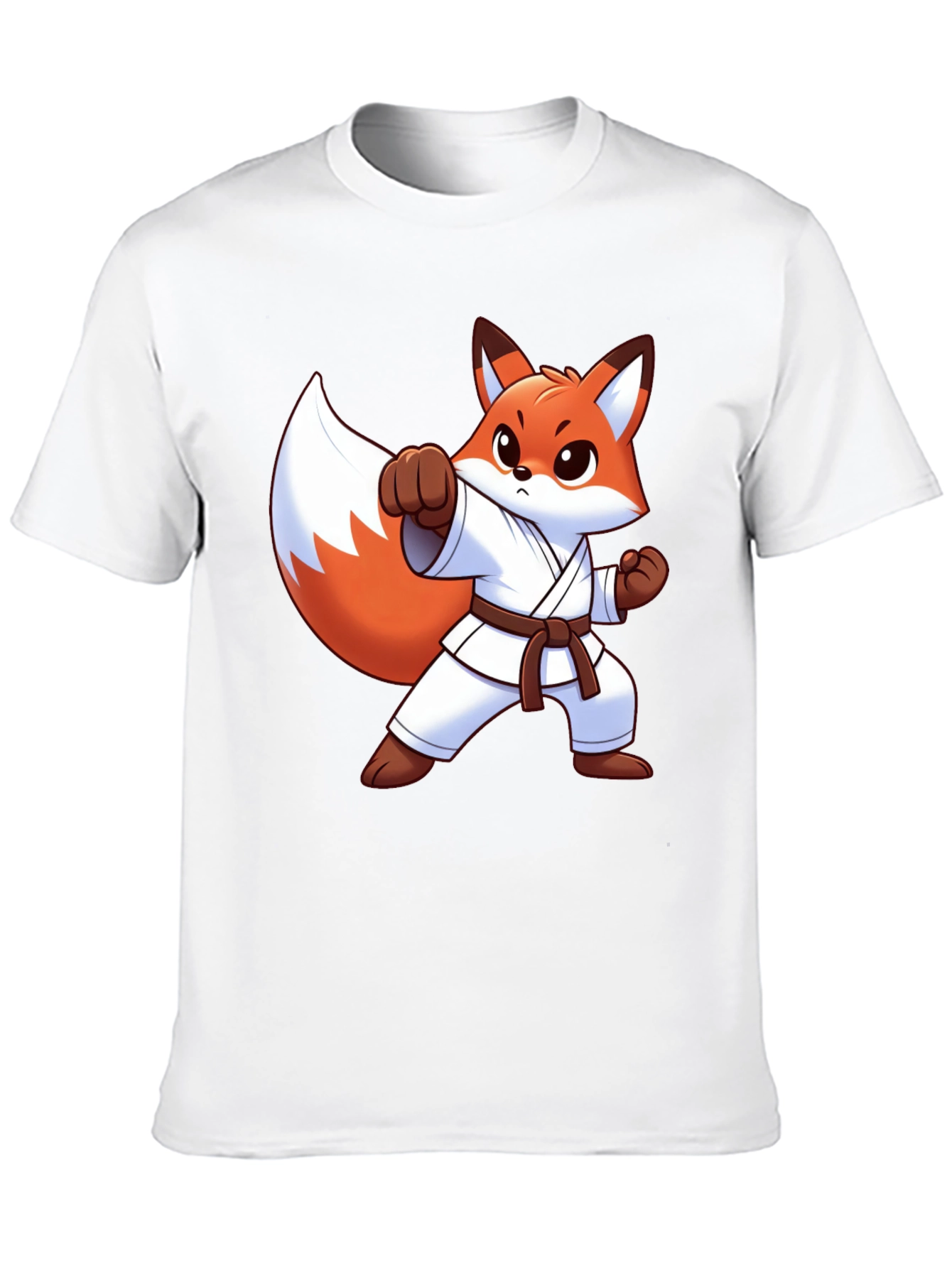 Karate Fox Graphic Tee - Black Cotton T-Shirt