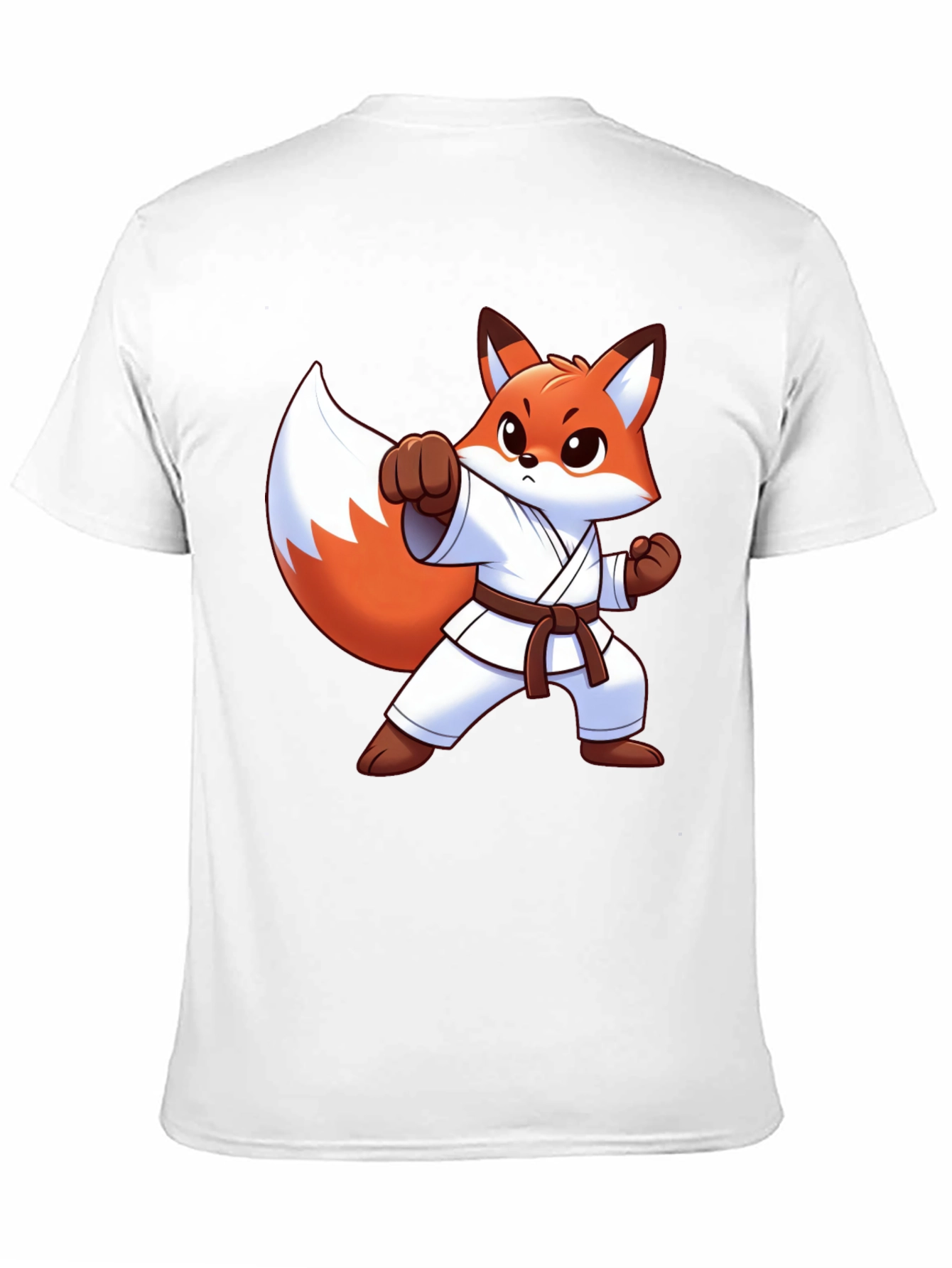 Karate Fox Graphic Tee - Black Cotton T-Shirt