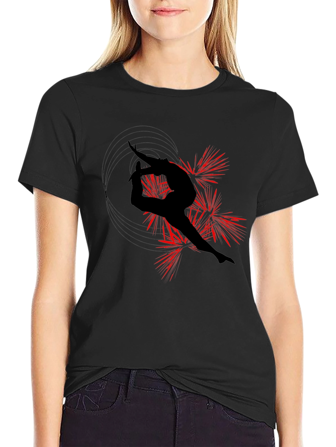 Artistic Silhouette Tee - Black Graphic T-Shirt
