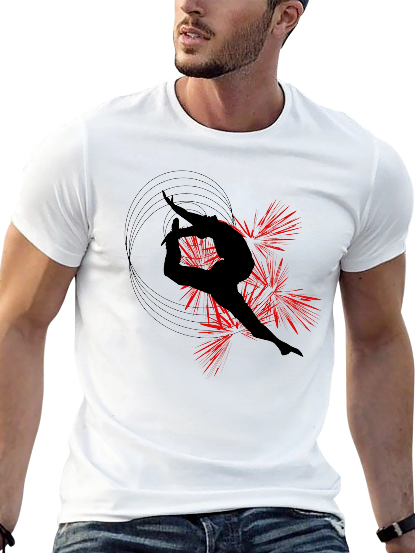 Artistic Silhouette Tee - Black Graphic T-Shirt