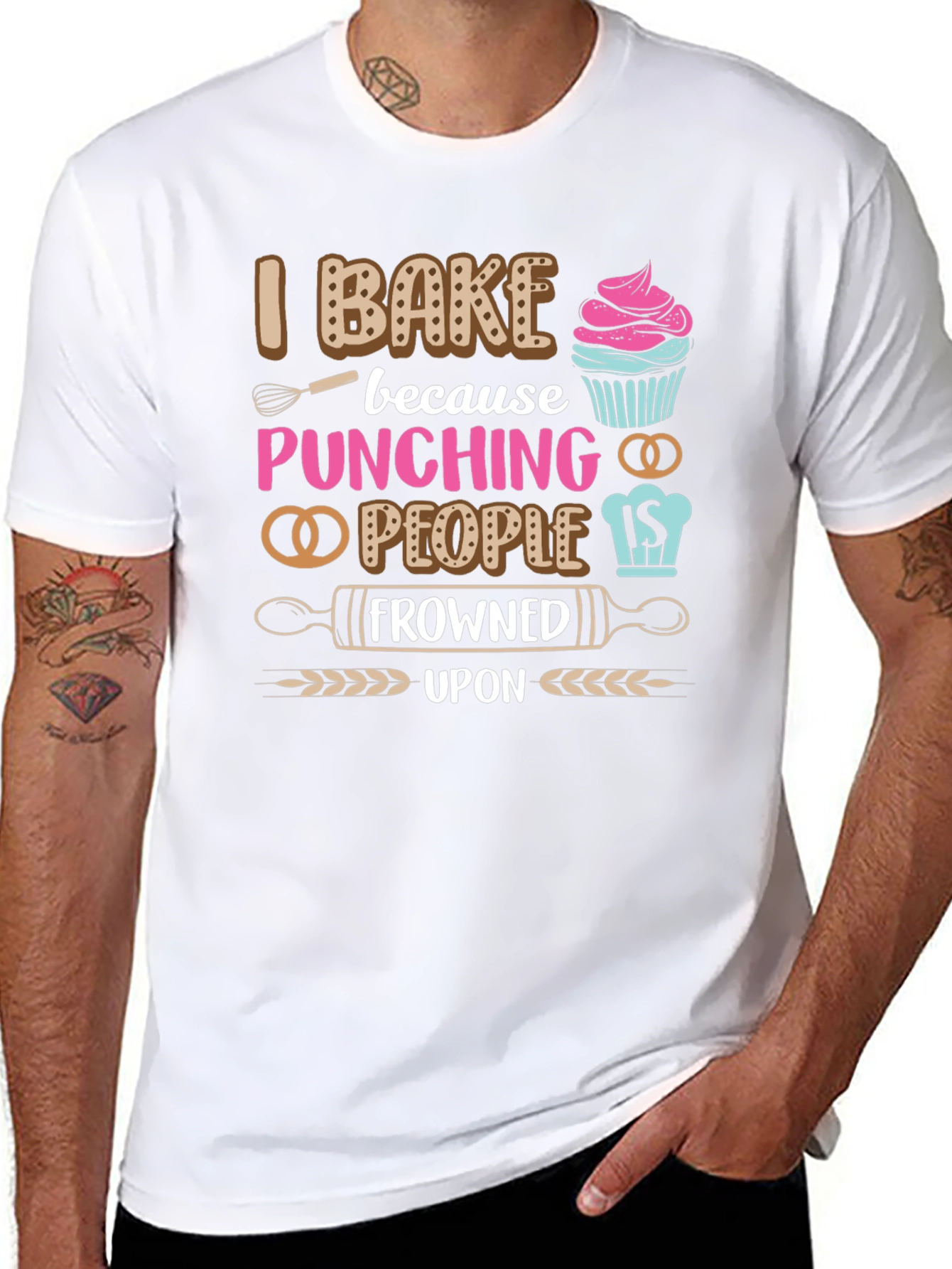 I Bake Because Punching People Is Frowned Upon T-Shirt