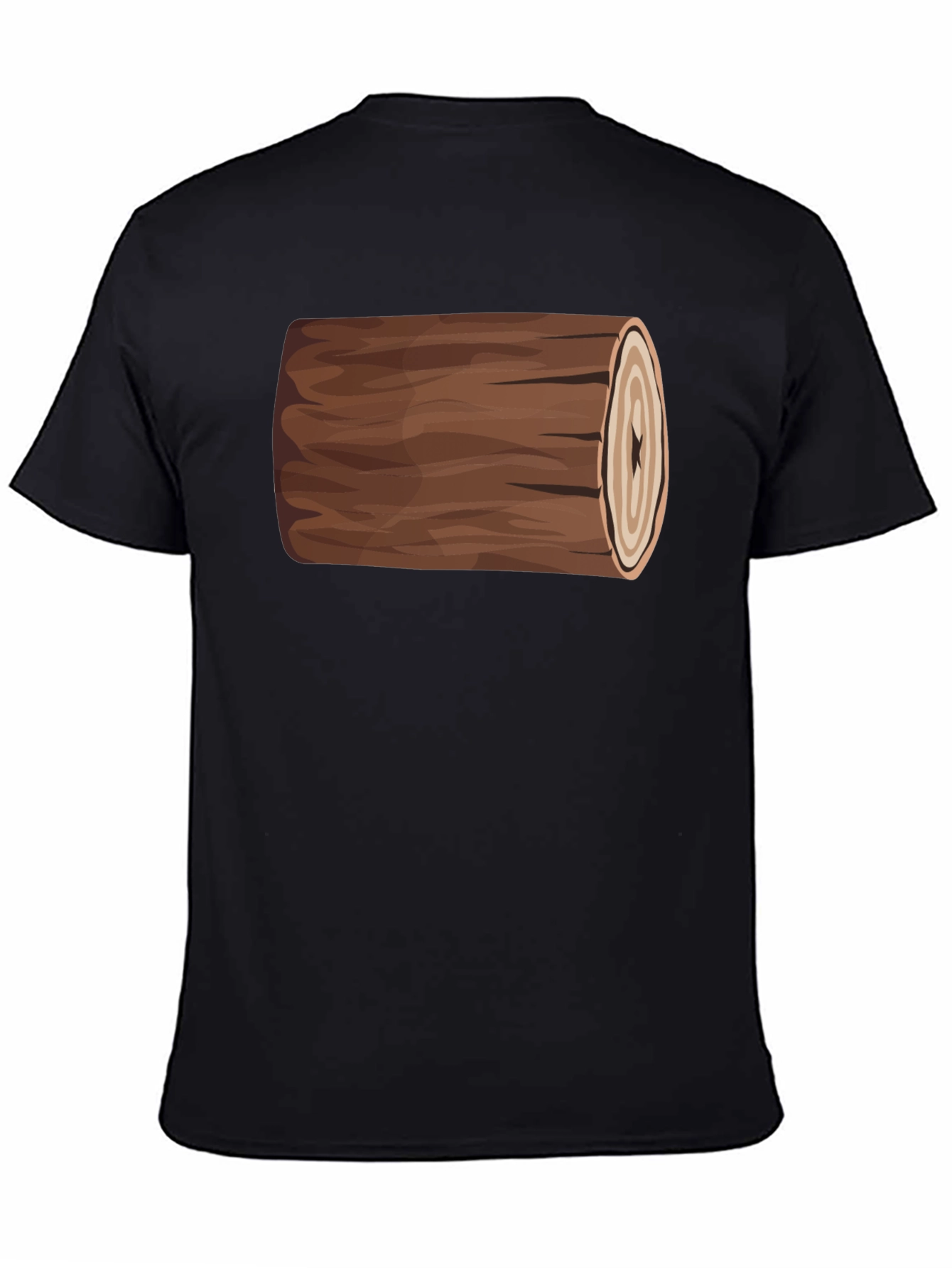 Funny Log Graphic Tee - Black Cotton T-Shirt