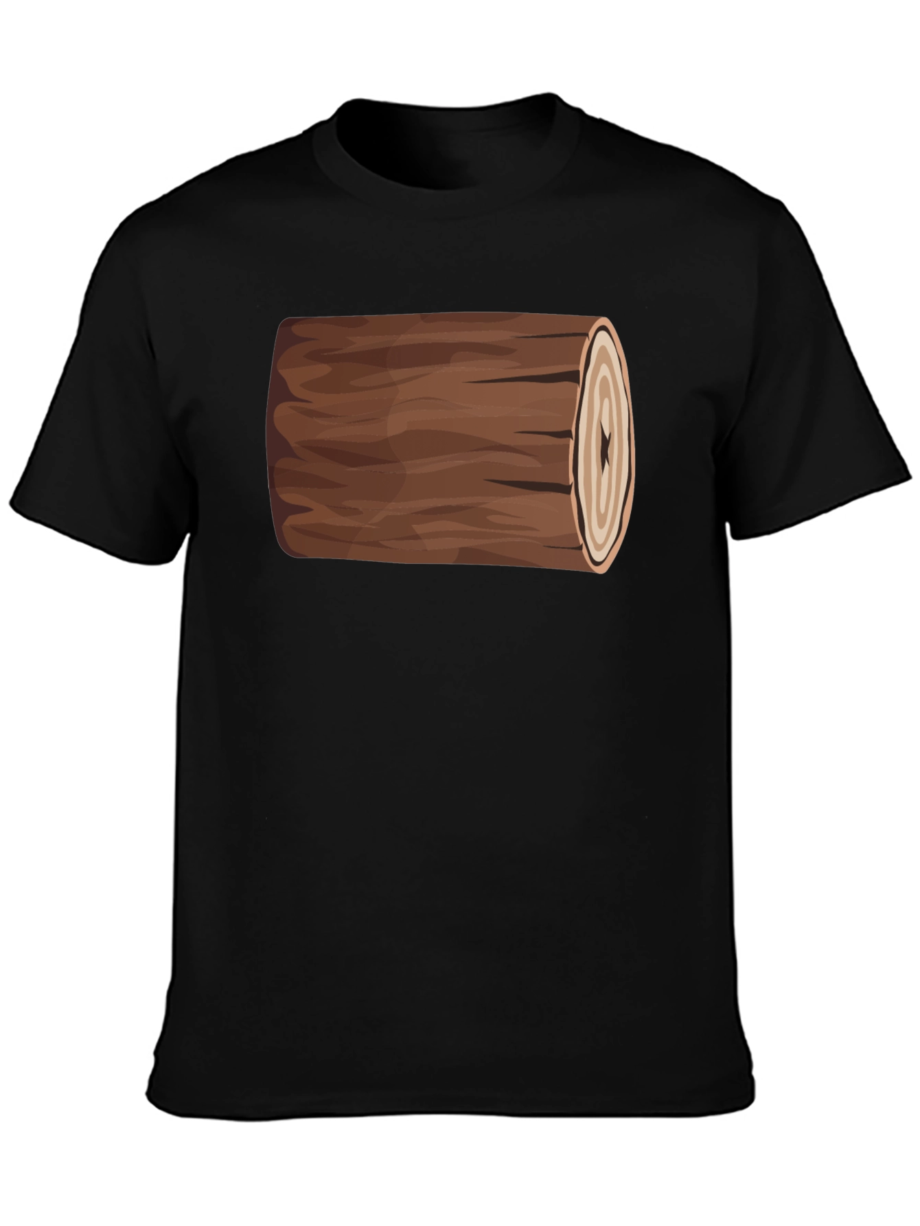 Funny Log Graphic Tee - Black Cotton T-Shirt