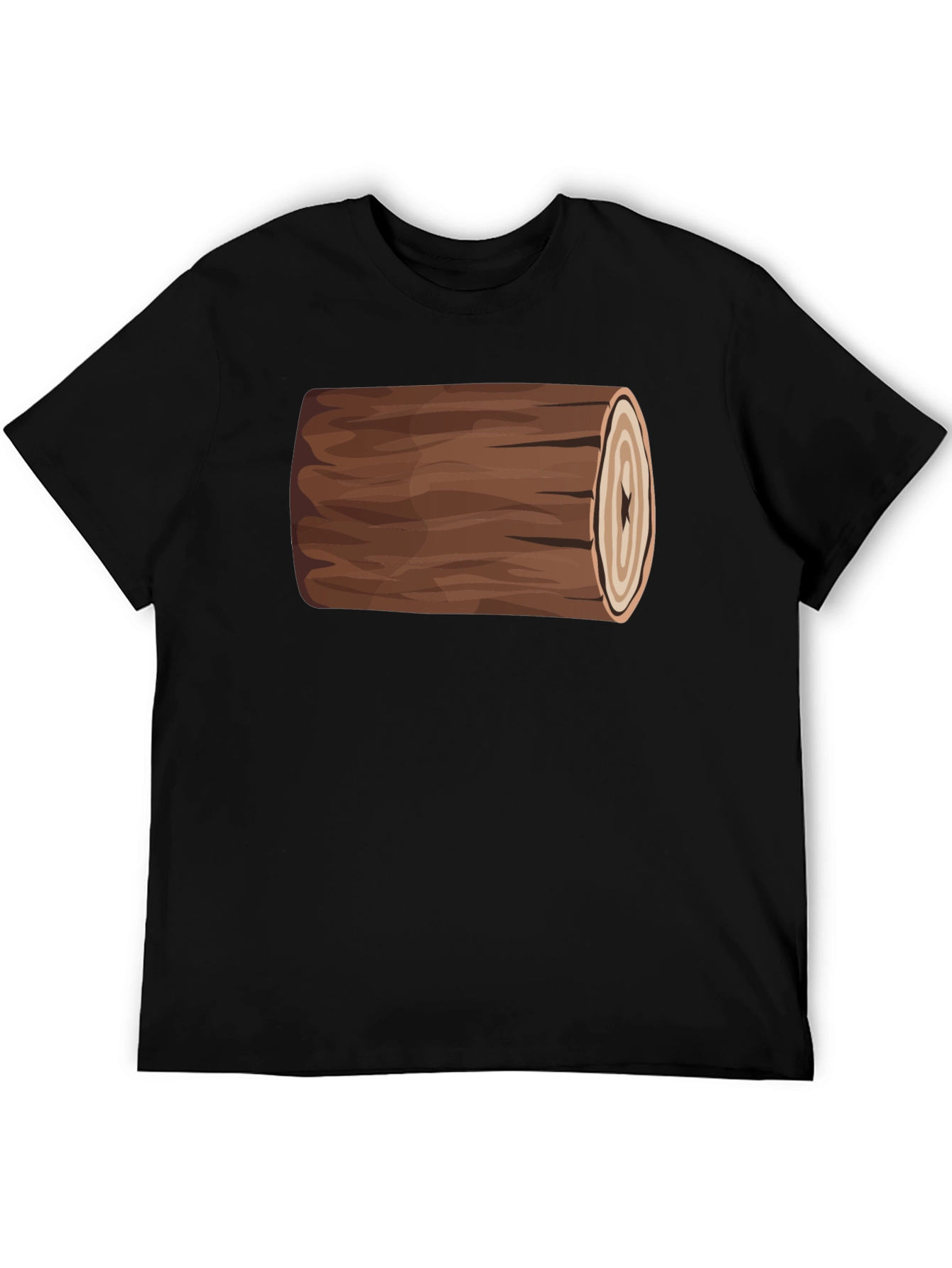 Funny Log Graphic Tee - Black Cotton T-Shirt