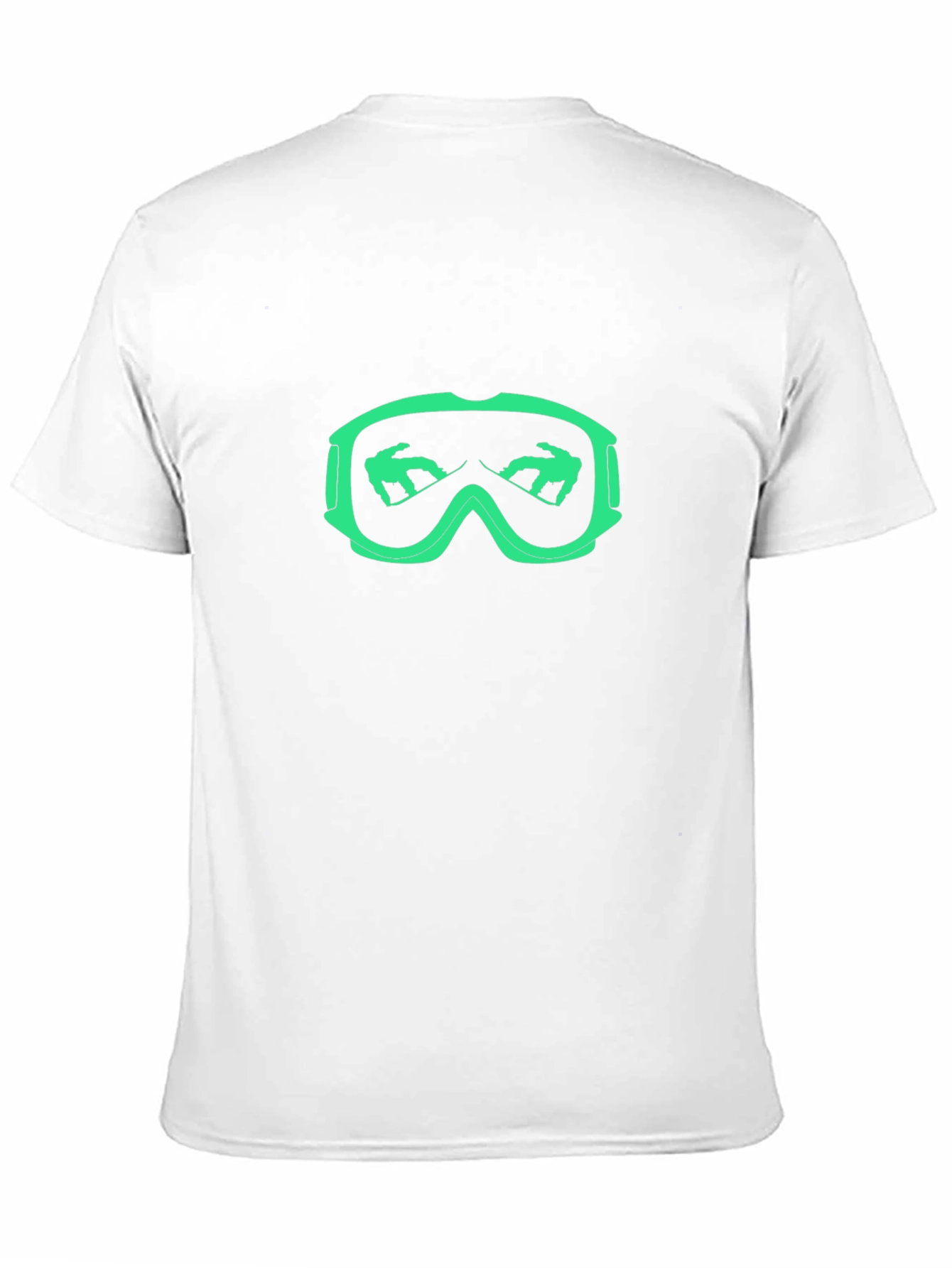 Cool Black T-Shirt with Green Ski Goggles Design