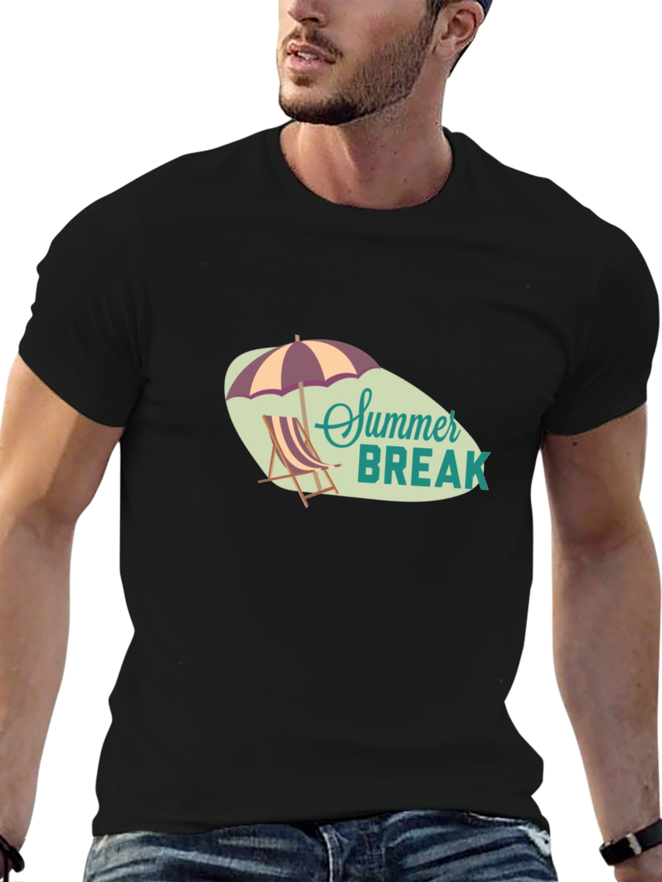 Summer Break Graphic Tee - Mens Black T-Shirt