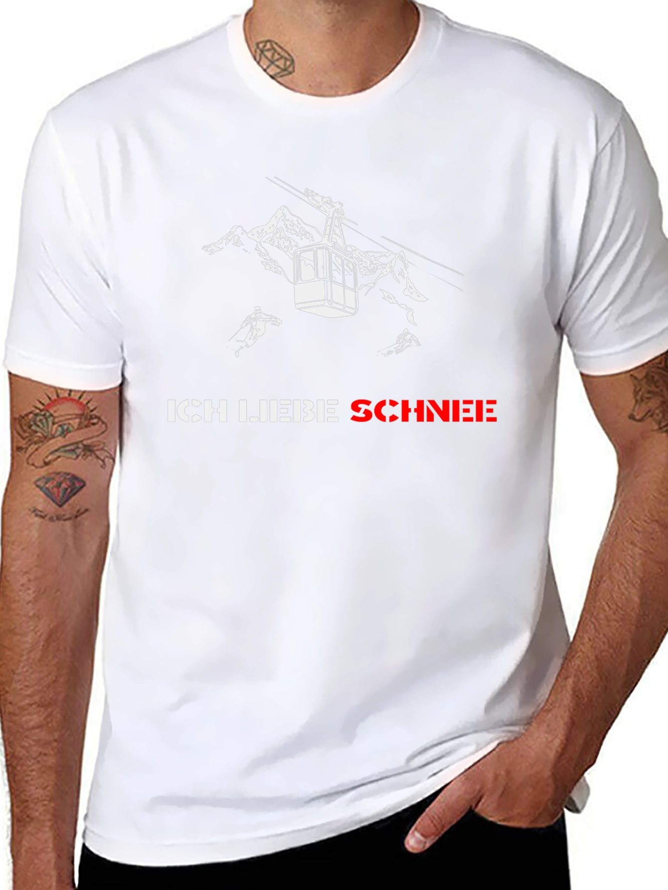 Ich Liebe Schnee Black T-Shirt