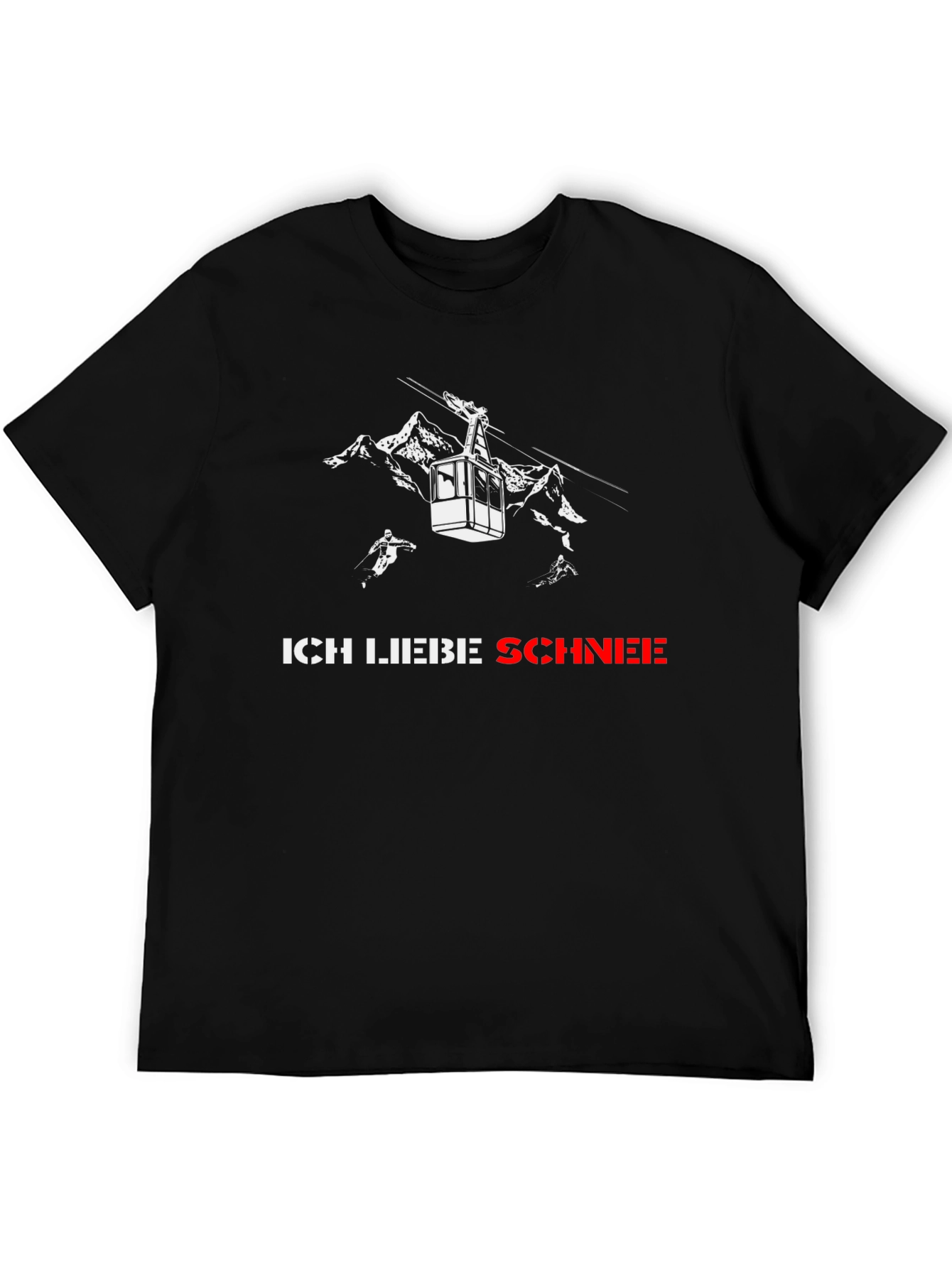 Ich Liebe Schnee Black T-Shirt
