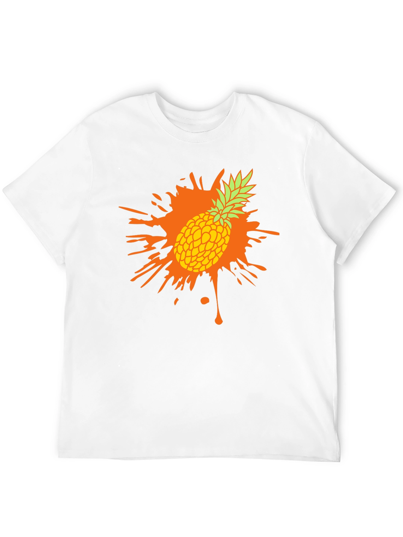 Pineapple Splash Graphic Tee - Trendy Mens Black T-Shirt