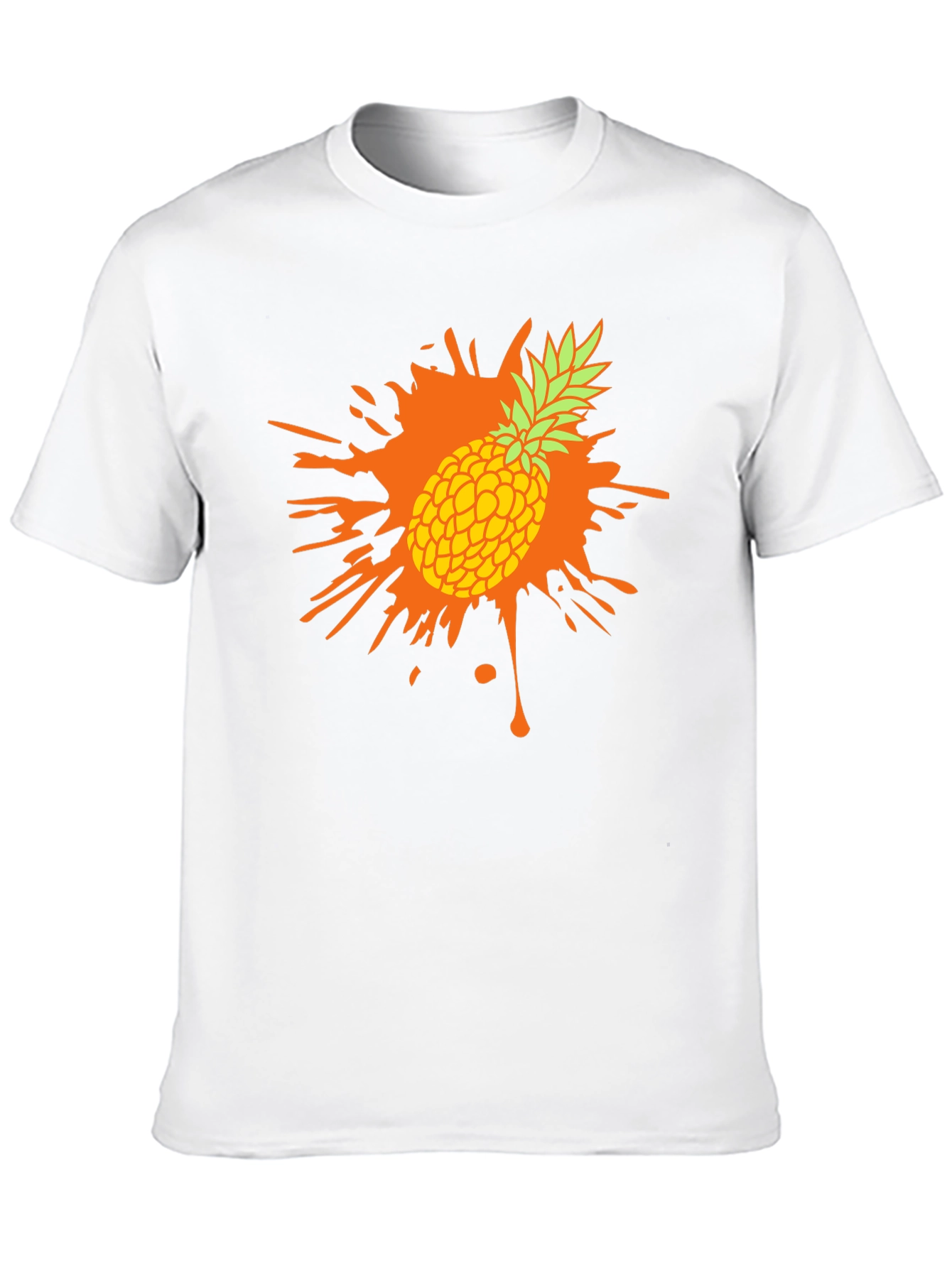 Pineapple Splash Graphic Tee - Trendy Mens Black T-Shirt