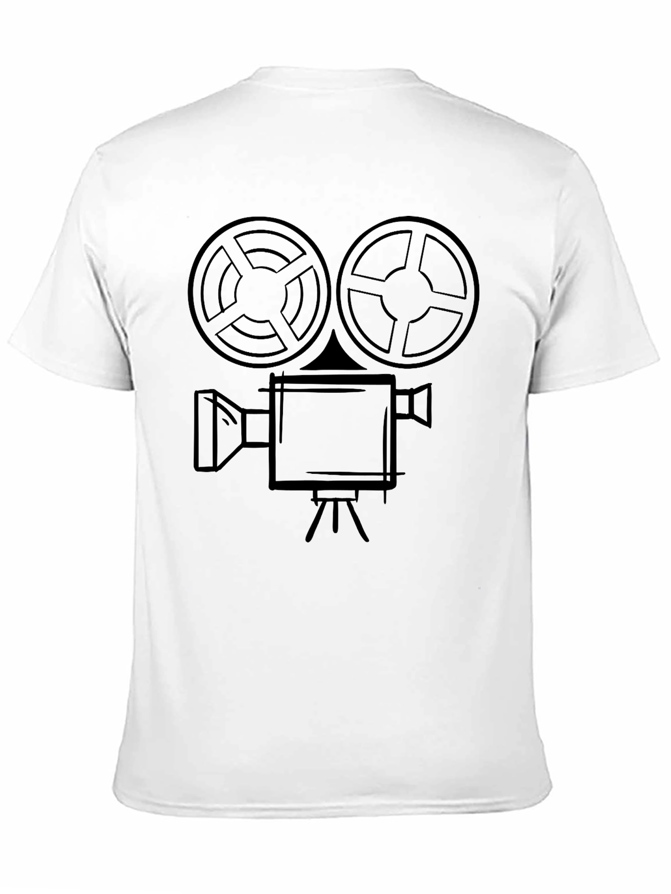 Retro Movie Camera Graphic T-Shirt - Black