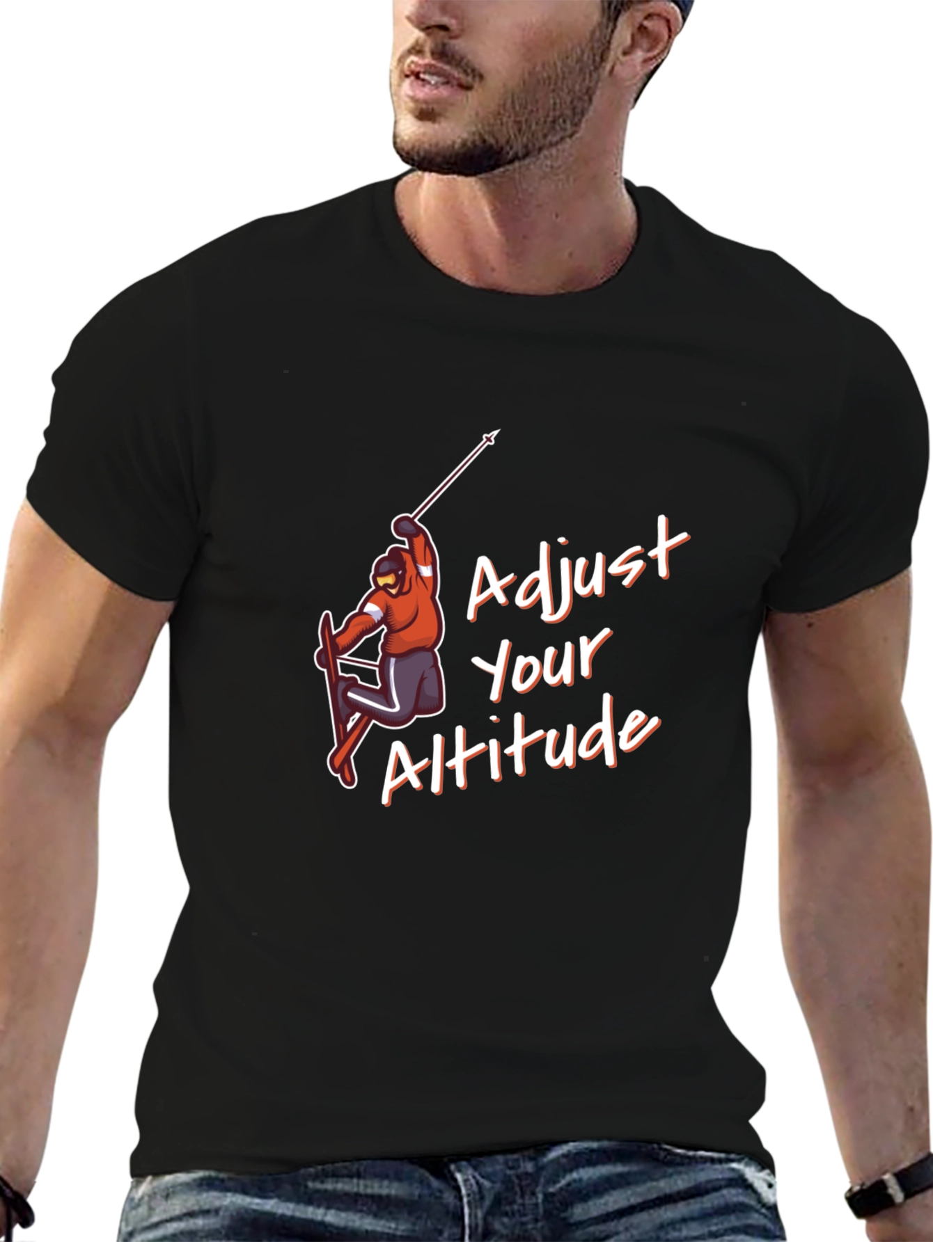 Adjust Your Altitude Black Graphic Tee