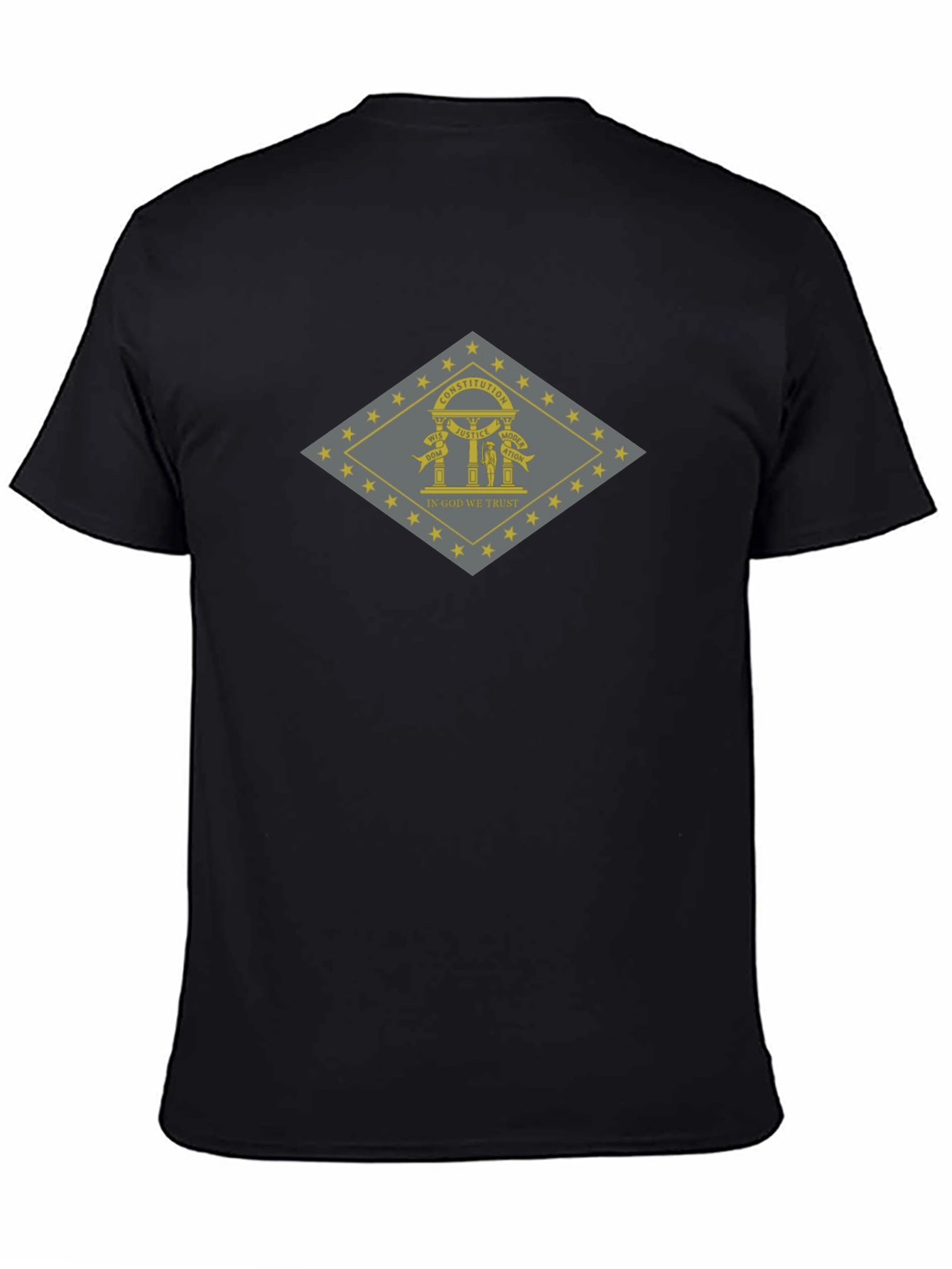 Georgia State Flag Graphic T-Shirt - Black