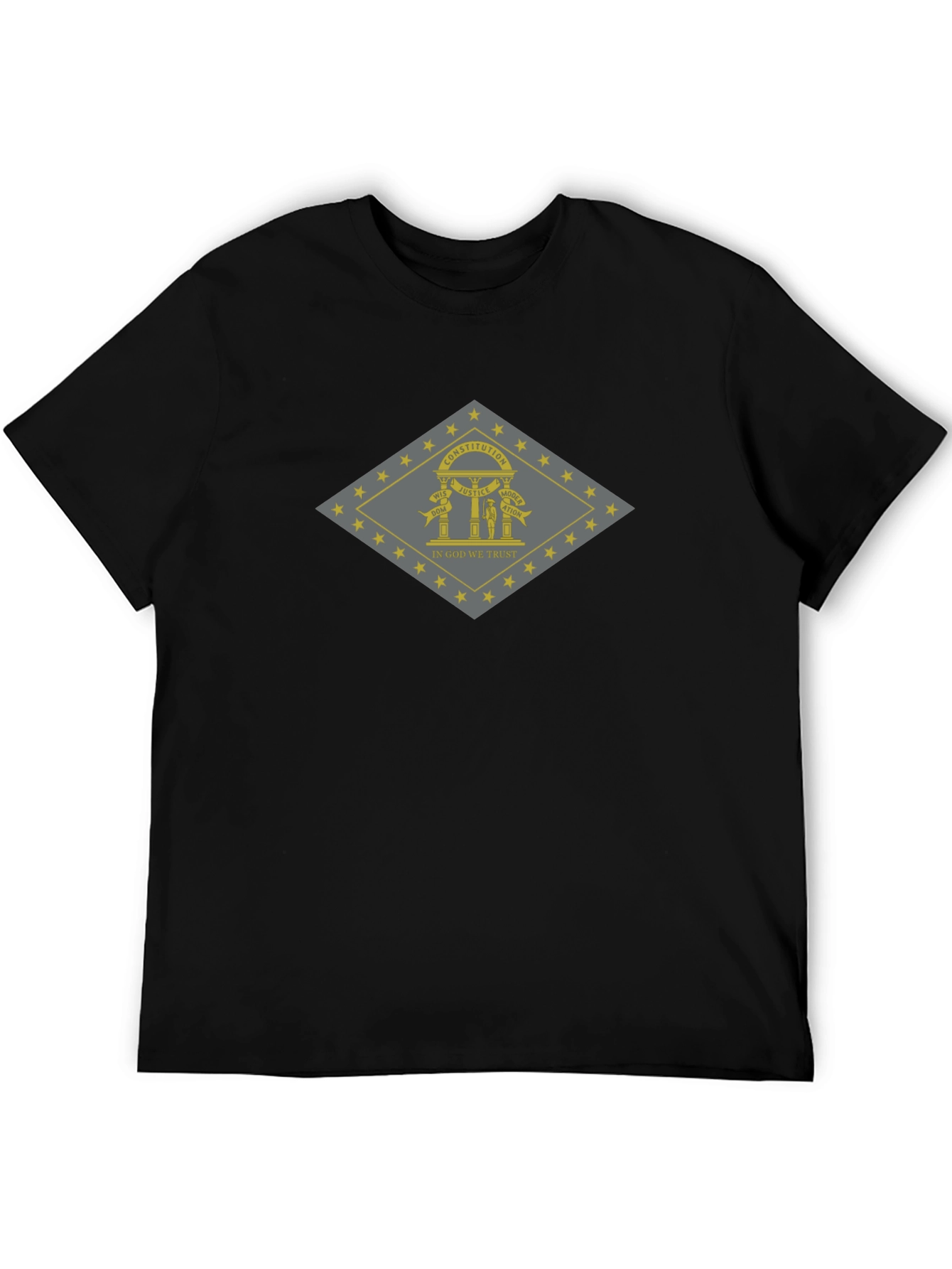Georgia State Flag Graphic T-Shirt - Black