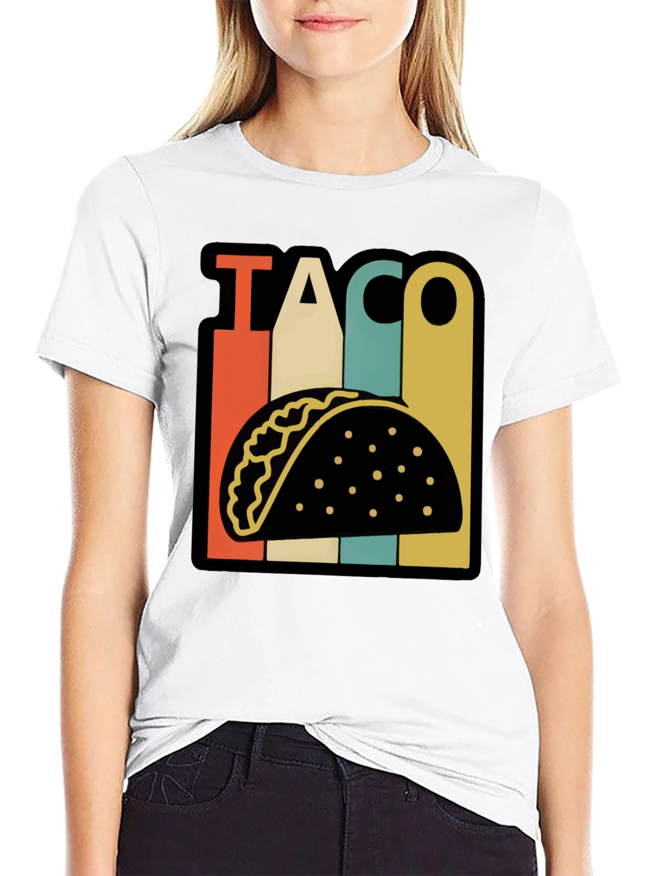 Retro Taco Graphic T-Shirt - Black Fun Food Tee