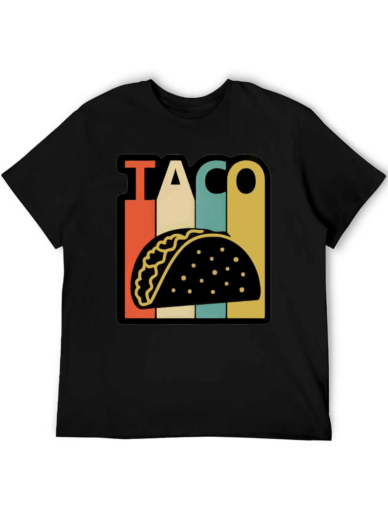Retro Taco Graphic T-Shirt - Black Fun Food Tee