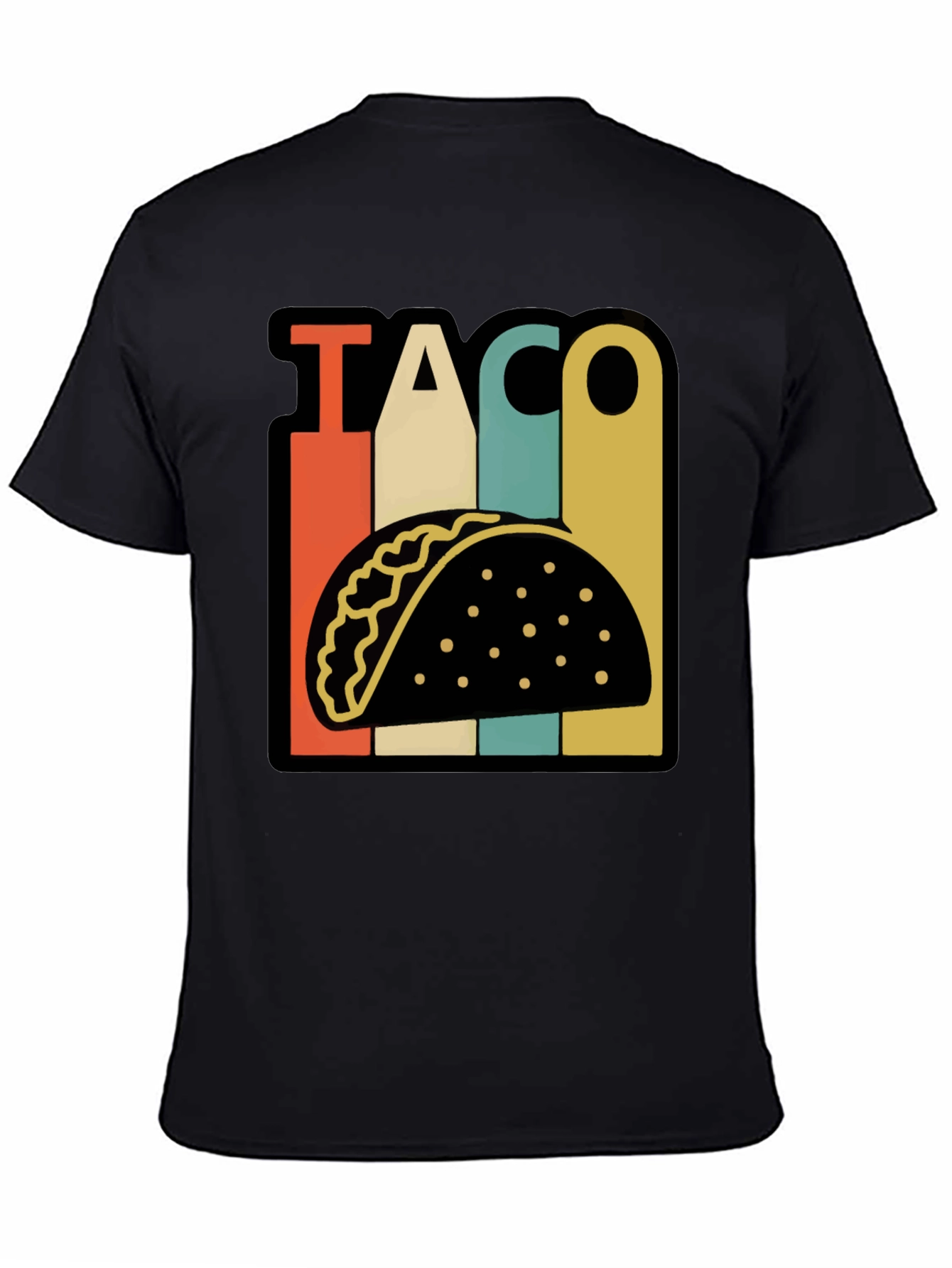 Retro Taco Graphic T-Shirt - Black Fun Food Tee