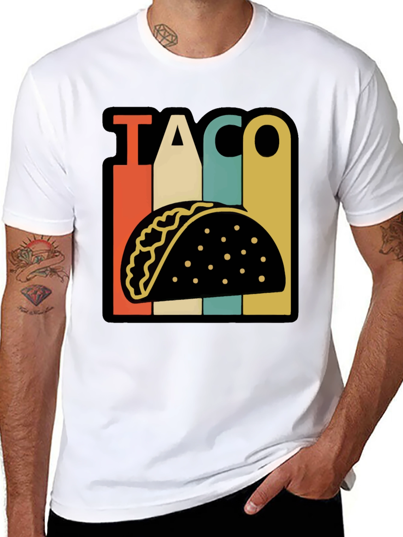 Retro Taco Graphic T-Shirt - Black Fun Food Tee