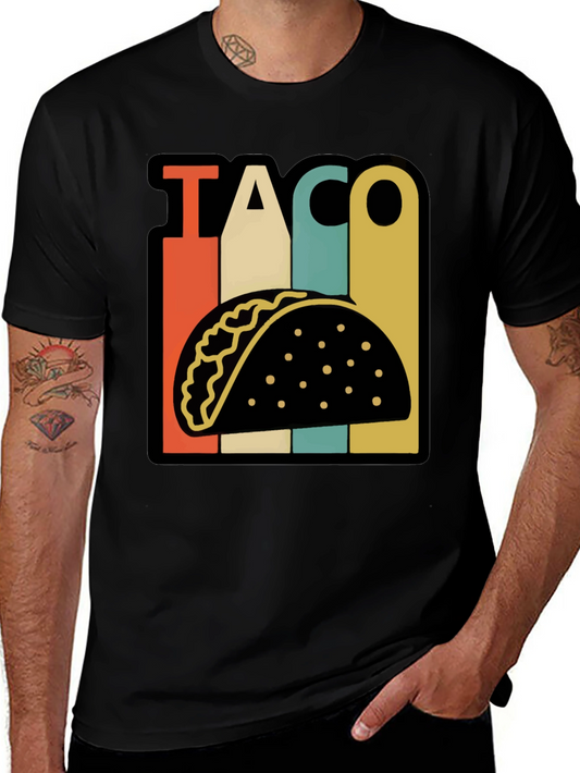 Retro Taco Graphic T-Shirt - Black Fun Food Tee