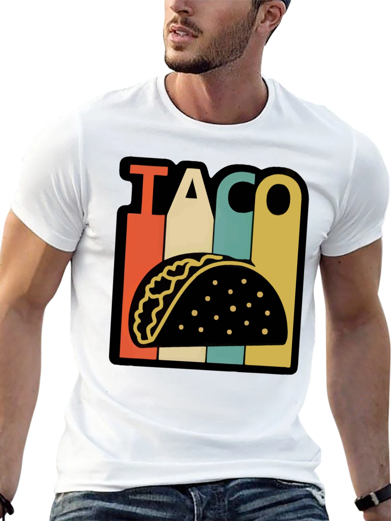 Retro Taco Graphic T-Shirt - Black Fun Food Tee