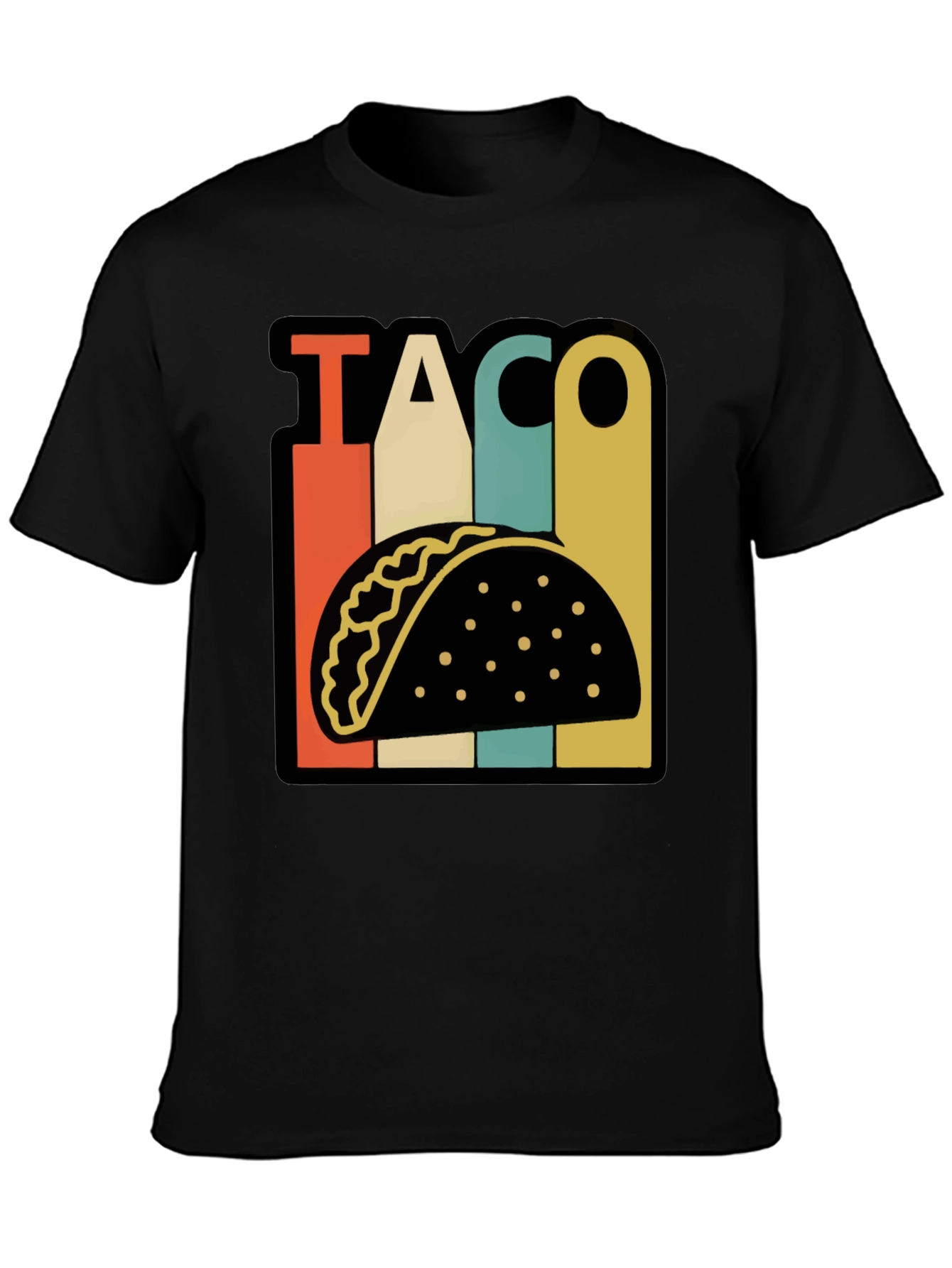 Retro Taco Graphic T-Shirt - Black Fun Food Tee
