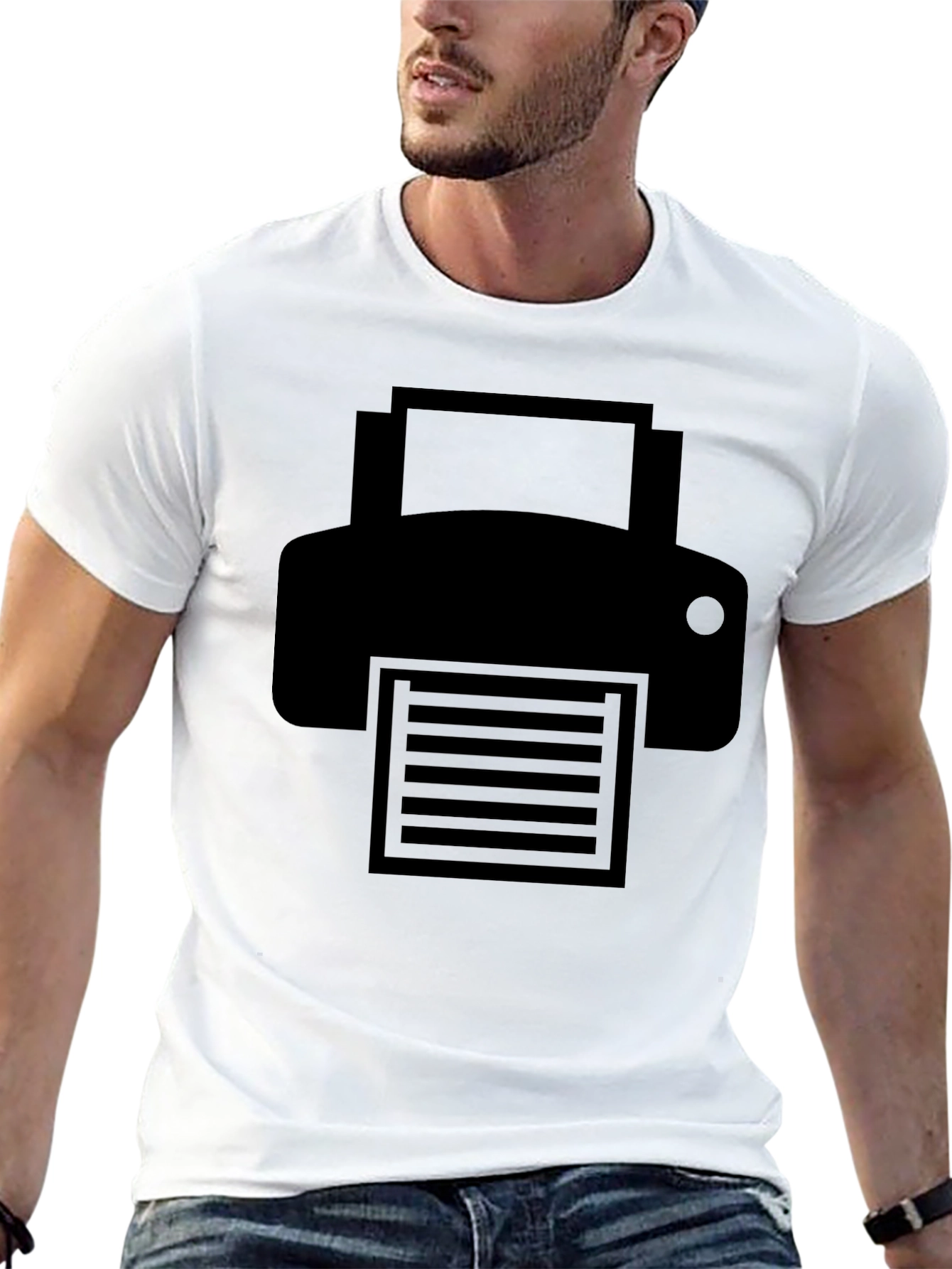 Printer Graphic Black T-Shirt