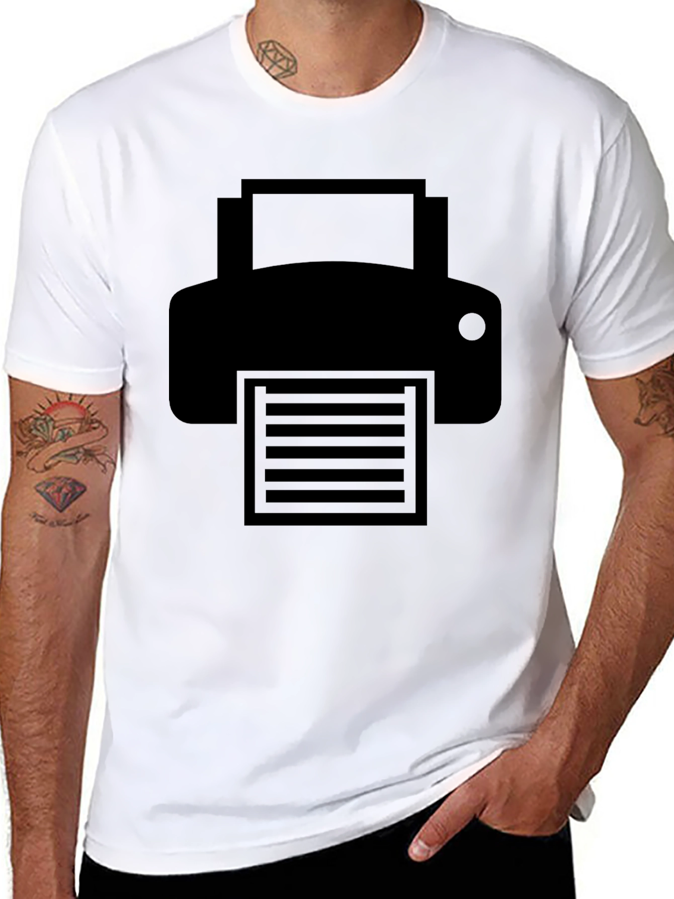 Printer Graphic Black T-Shirt