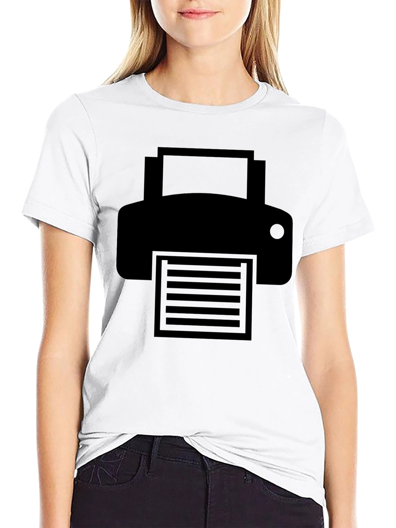 Printer Graphic Black T-Shirt