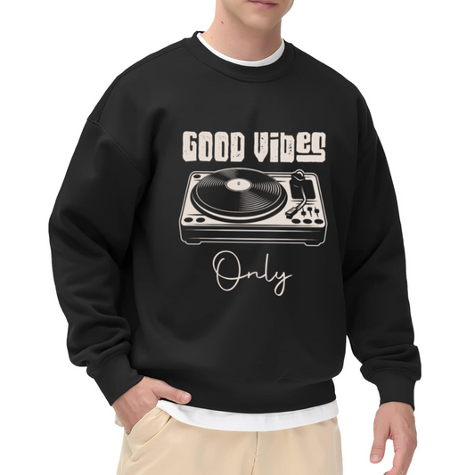 GOOD VIBES - Vintage Record Player Graphic ԲÁìÎÀÒÂ | Unisex Pullover Sweatshirt