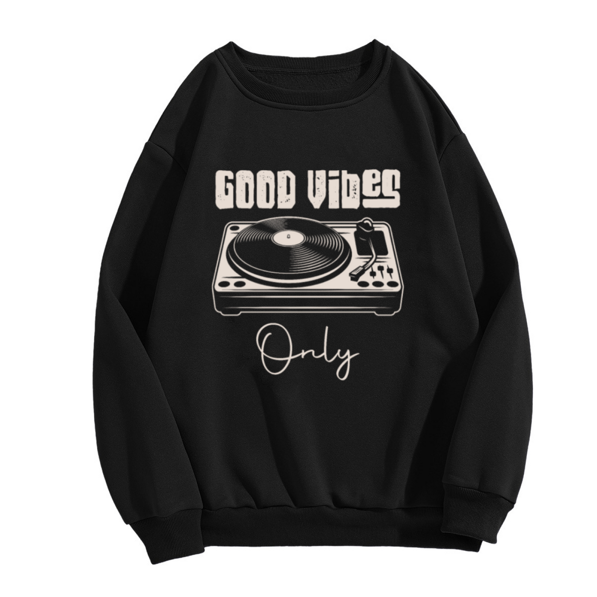 GOOD VIBES - Vintage Record Player Graphic ԲÁìÎÀÒÂ | Unisex Pullover Sweatshirt